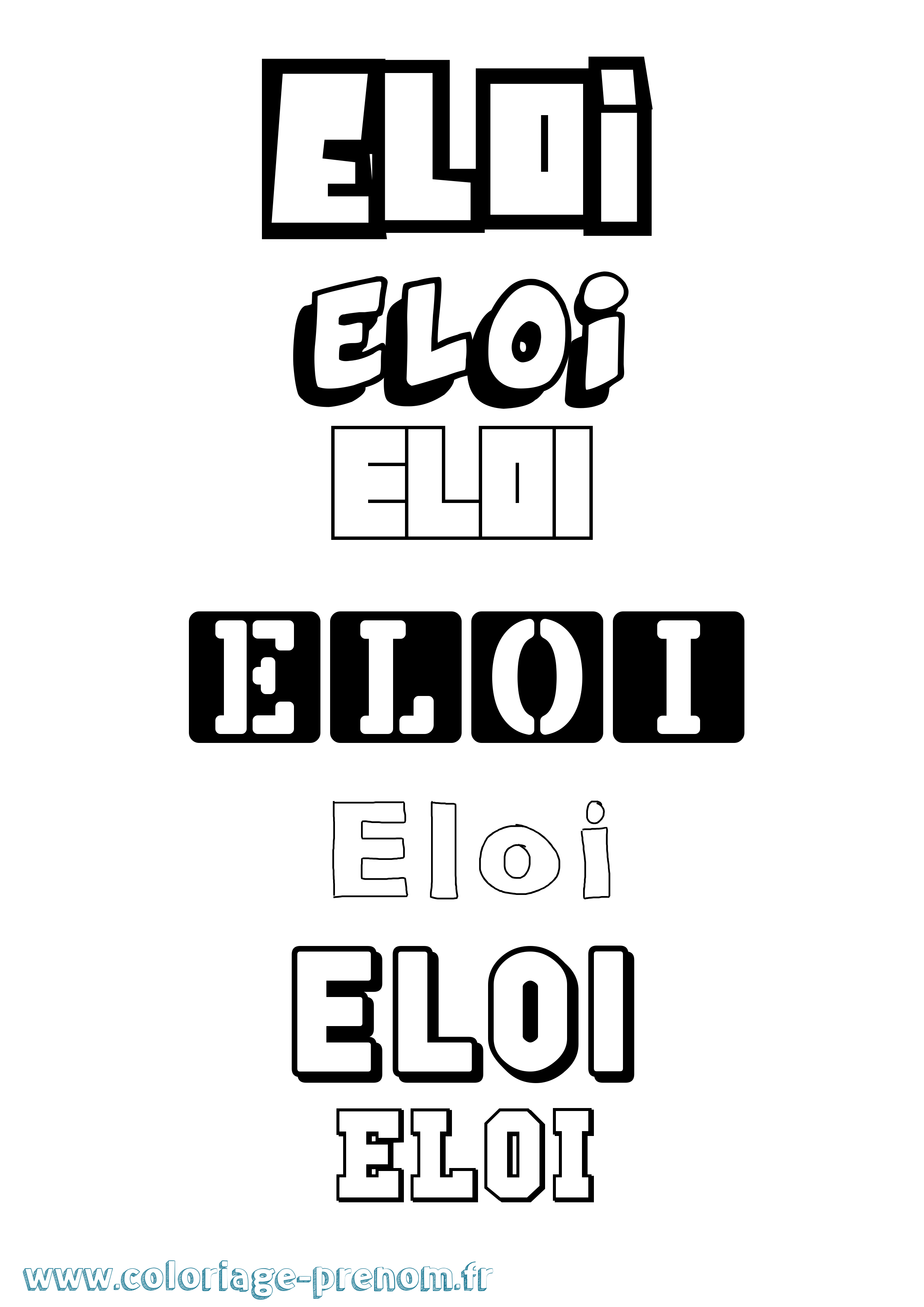 Coloriage Eloi Coloriage prénom Eloi