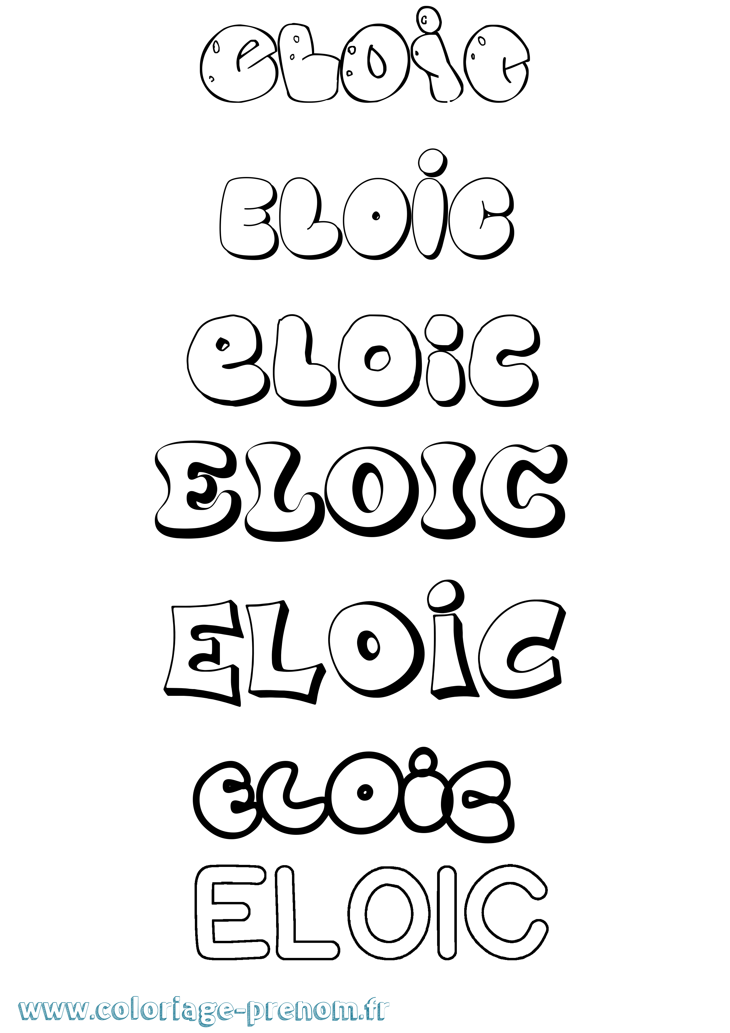 Coloriage Eloic Bubble Coloriage prénom Eloic Bubble