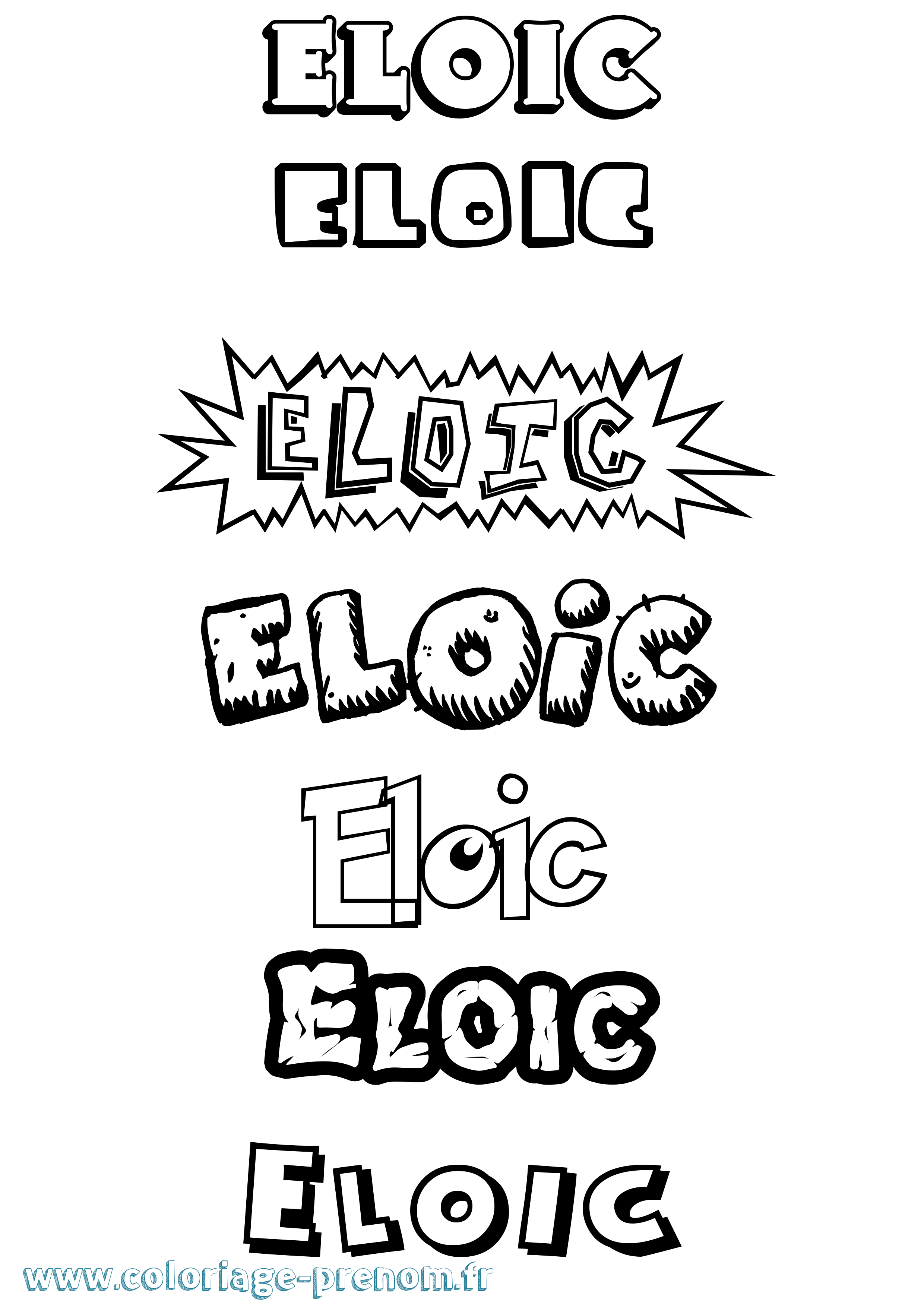 Coloriage Eloic Dessin Animé Coloriage prénom Eloic Dessin Animé