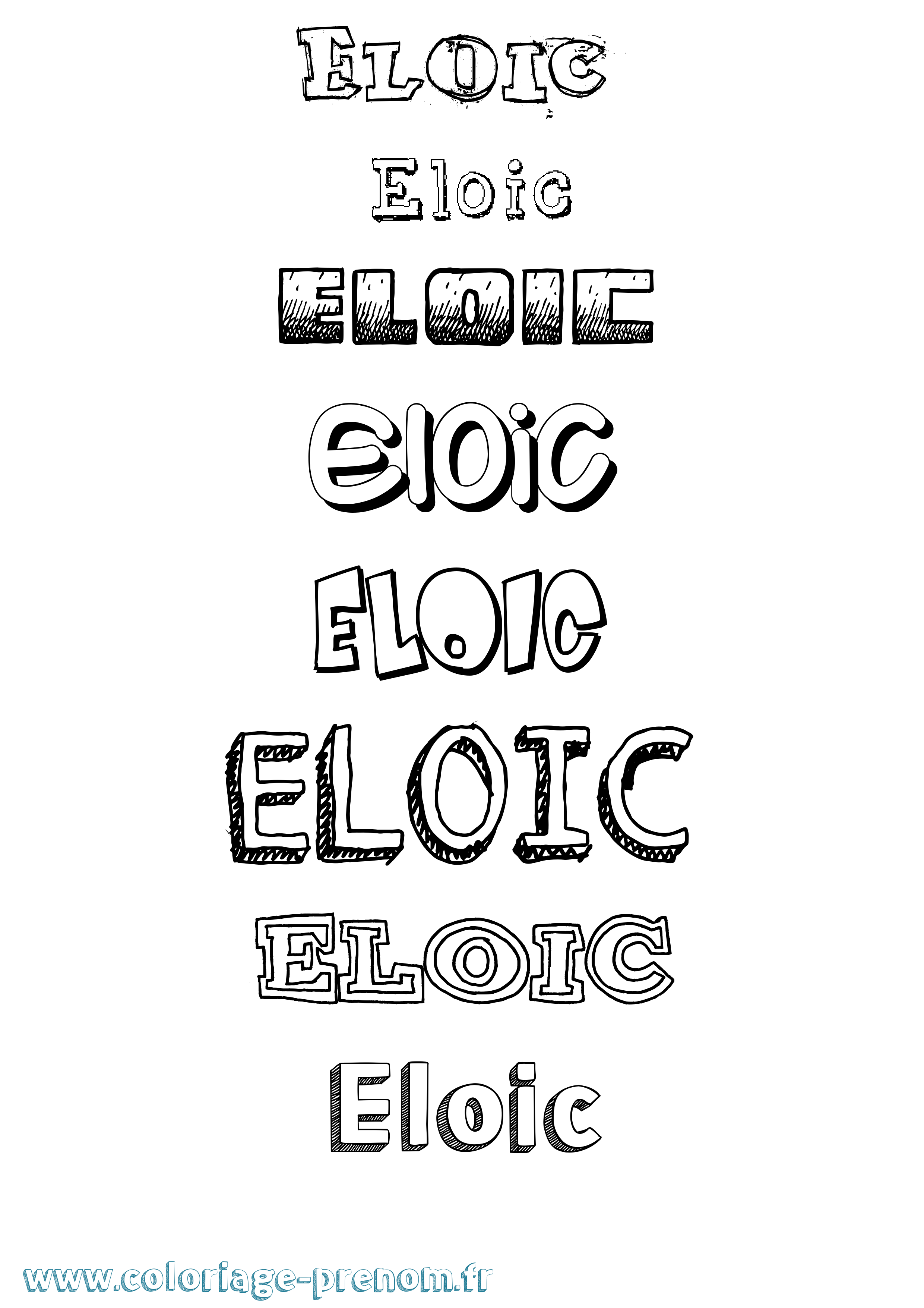 Coloriage Eloic Dessiné Coloriage prénom Eloic Dessiné