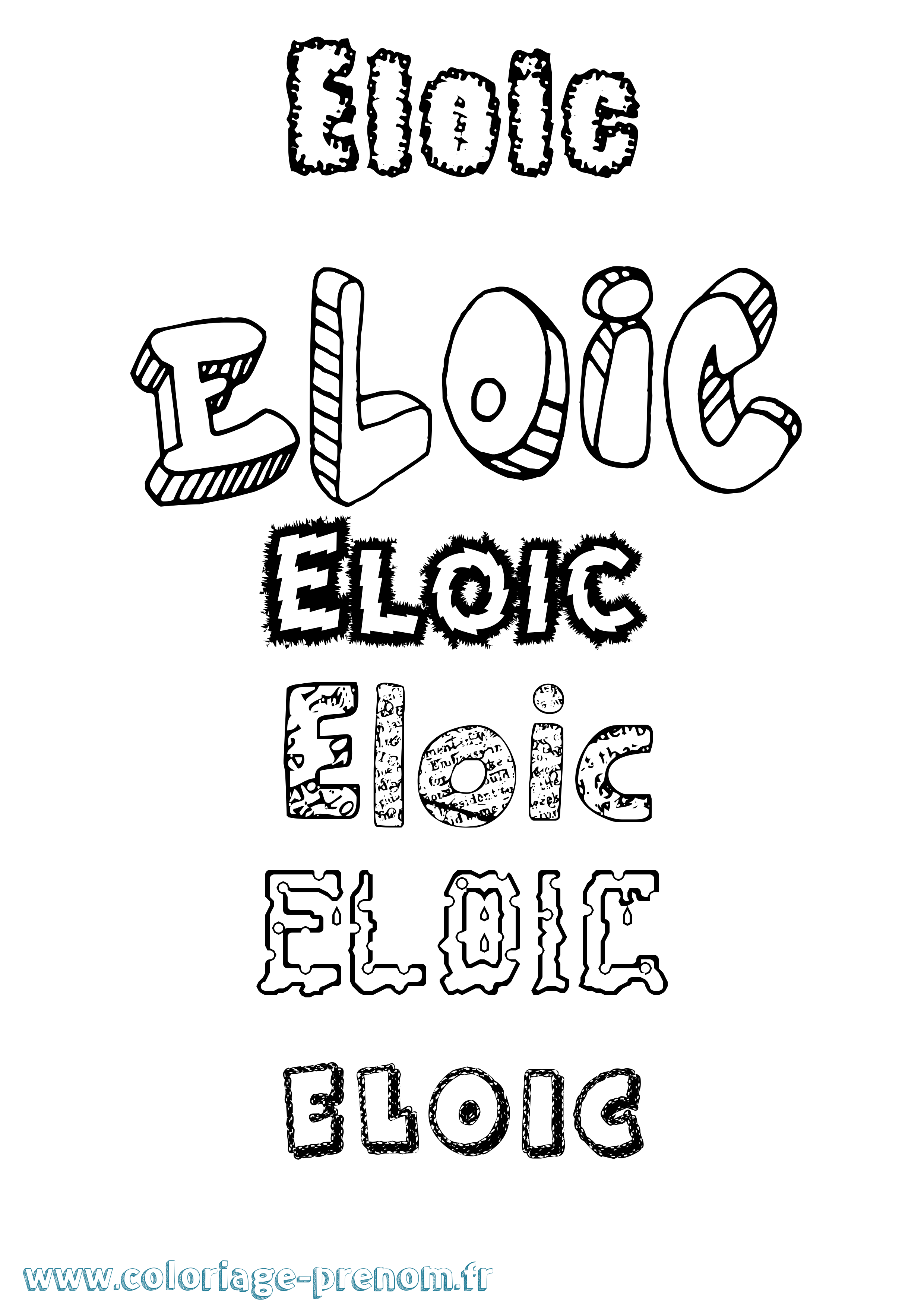 Coloriage Eloic Destructuré Coloriage prénom Eloic Destructuré