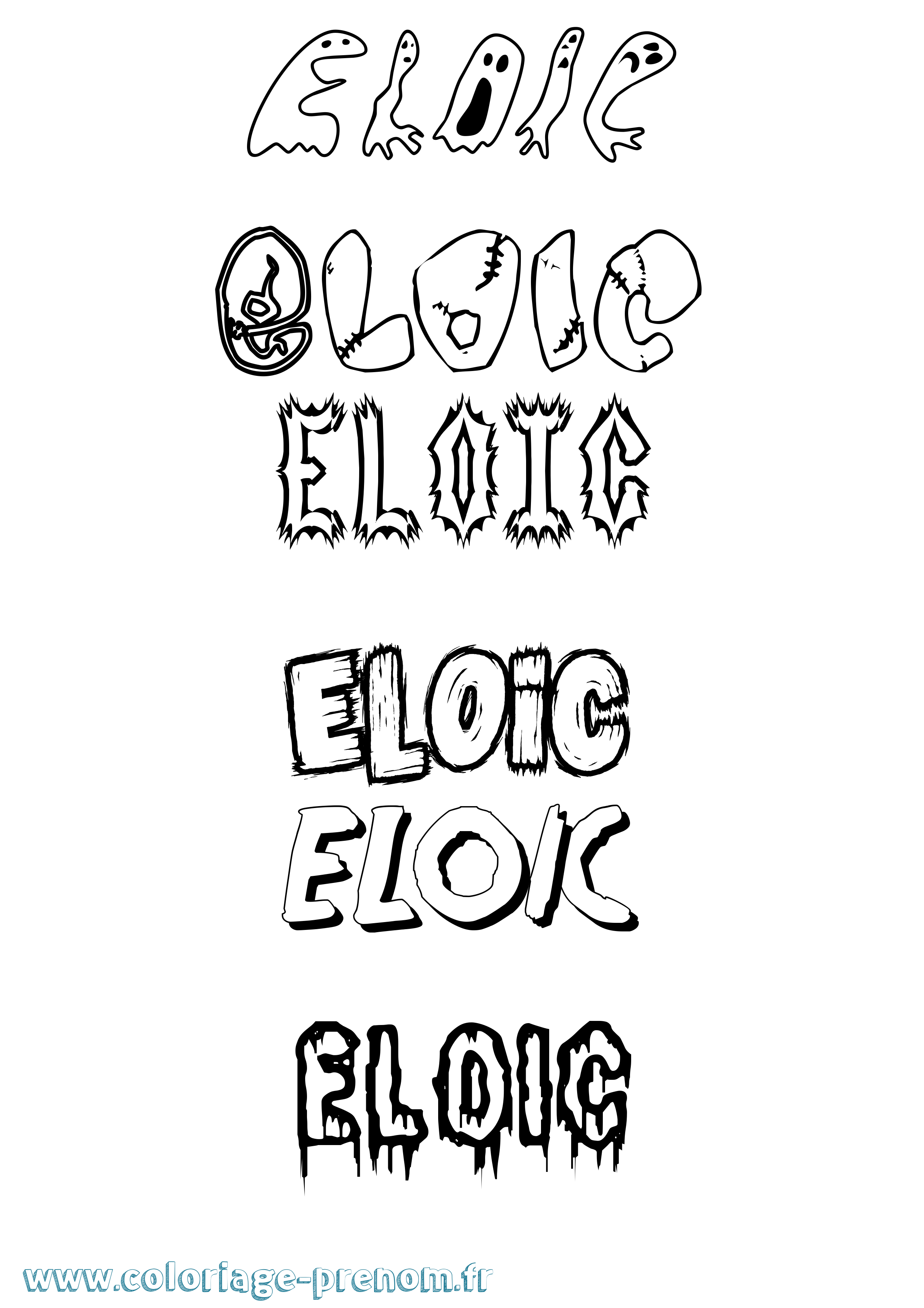 Coloriage Eloic Frisson Coloriage prénom Eloic Frisson