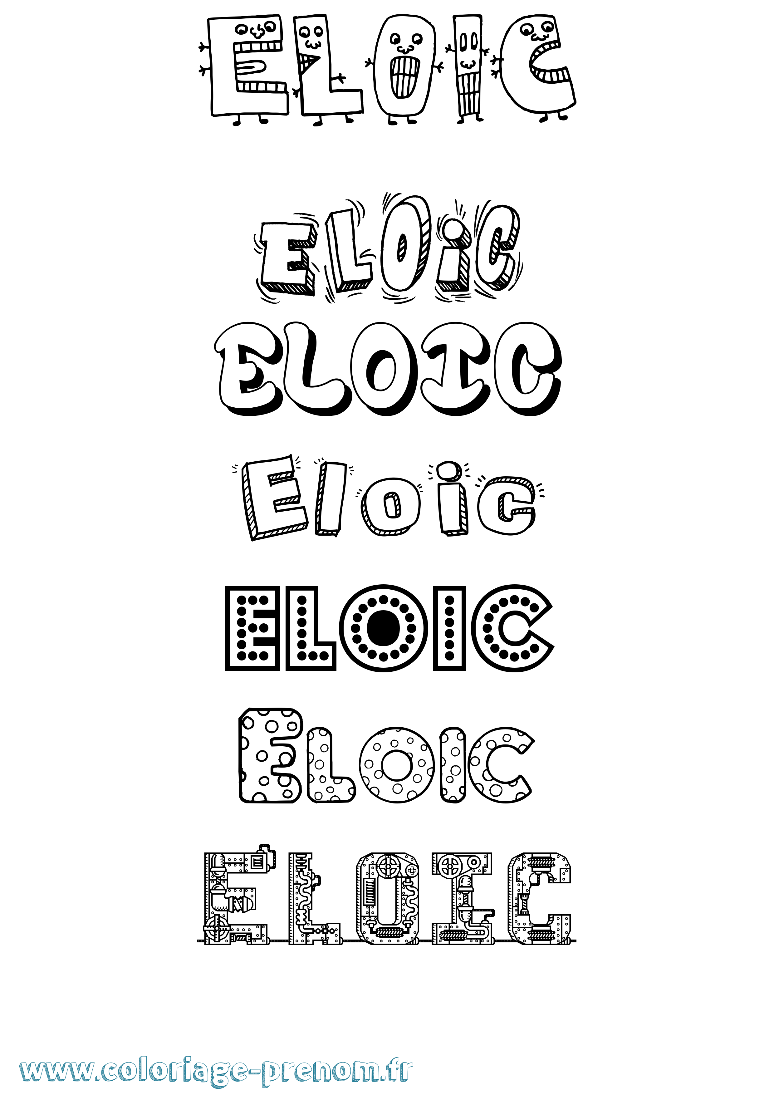 Coloriage Eloic Fun Coloriage prénom Eloic Fun