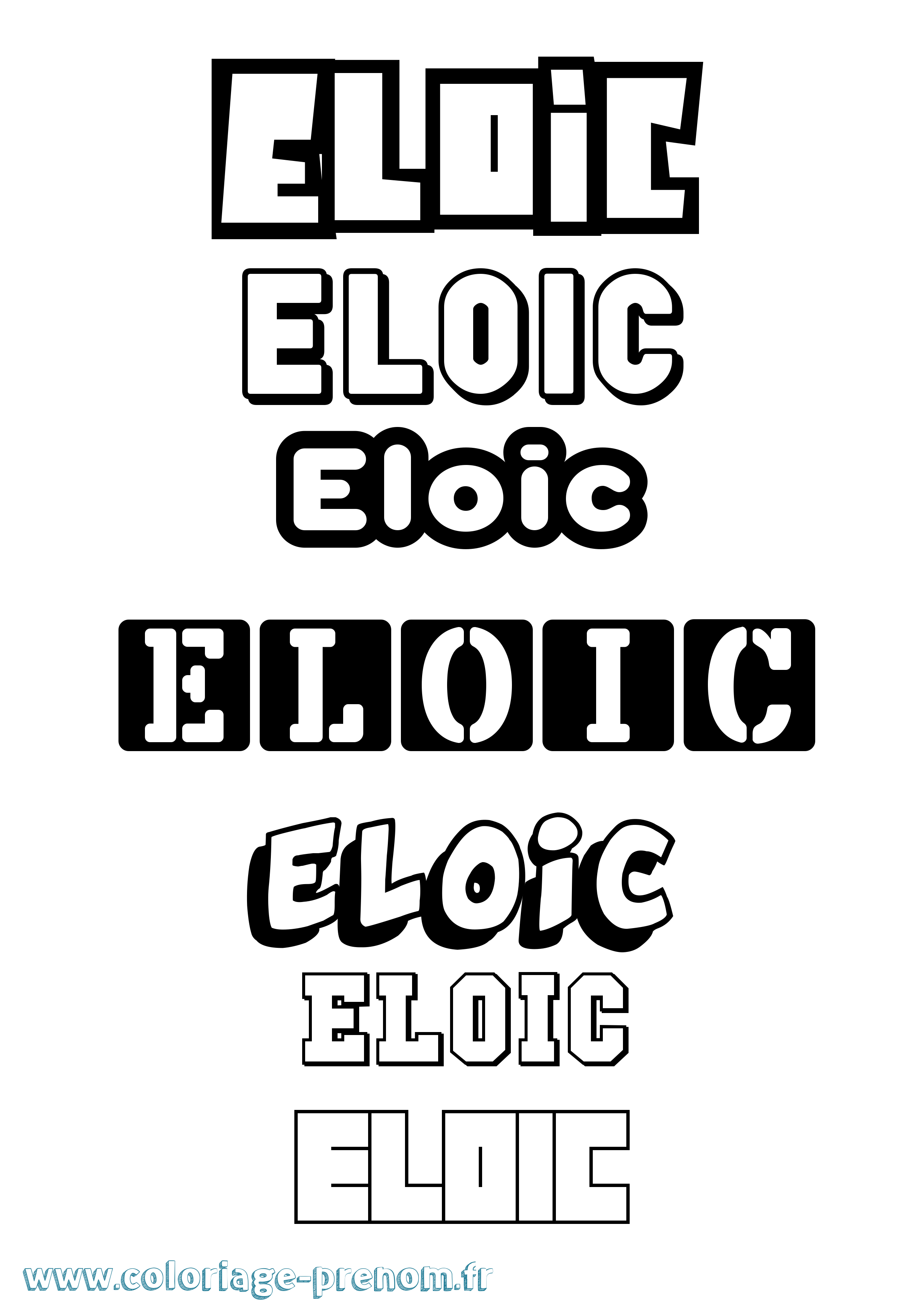 Coloriage Eloic Simple Coloriage prénom Eloic Simple