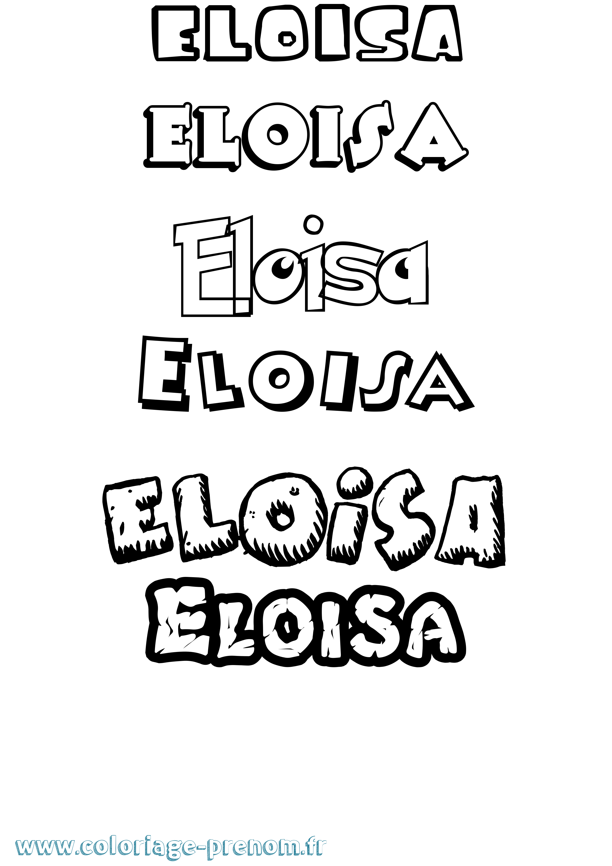 Coloriage Eloisa Dessin Animé Coloriage prénom Eloisa Dessin Animé