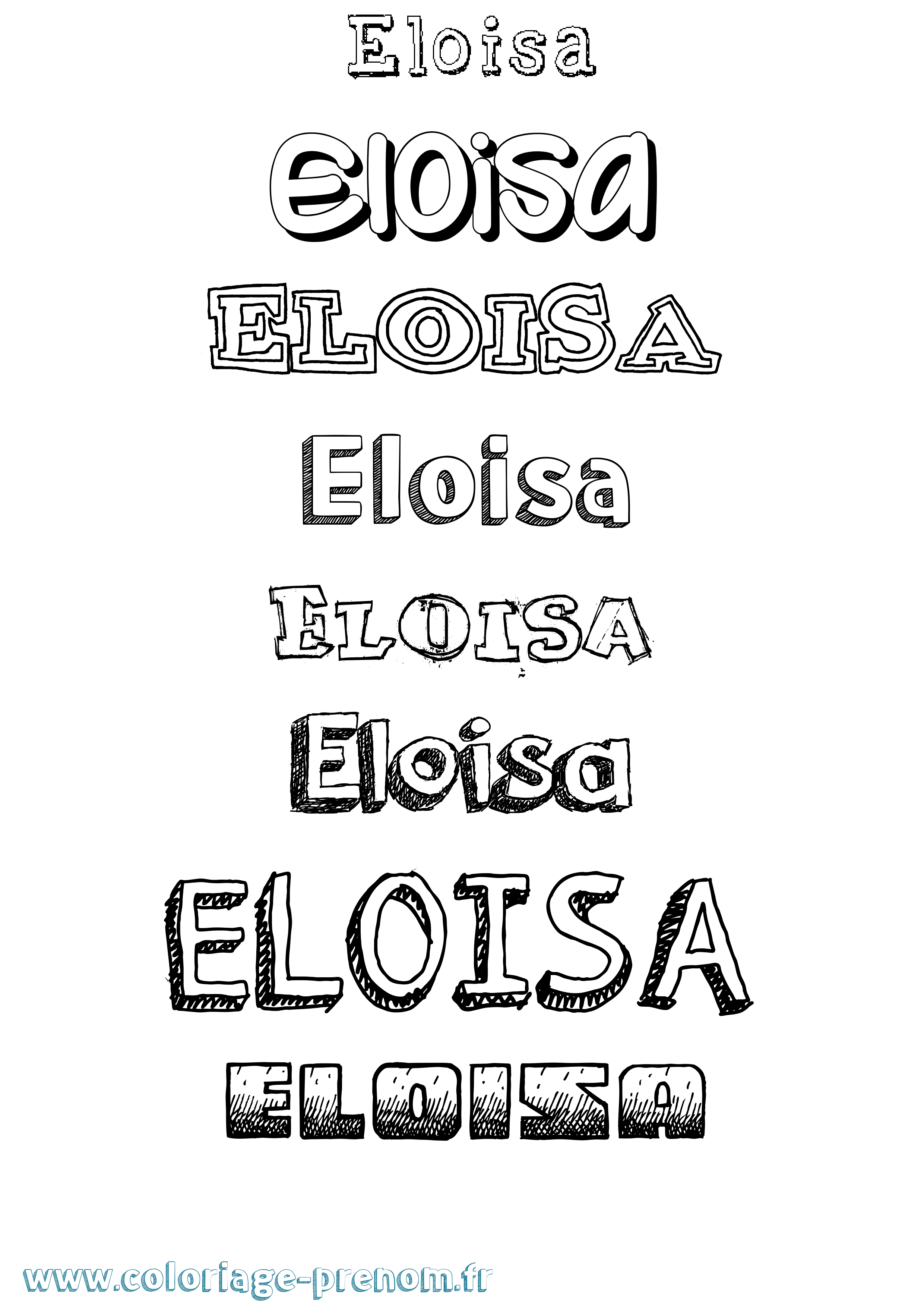 Coloriage Eloisa Dessiné Coloriage prénom Eloisa Dessiné