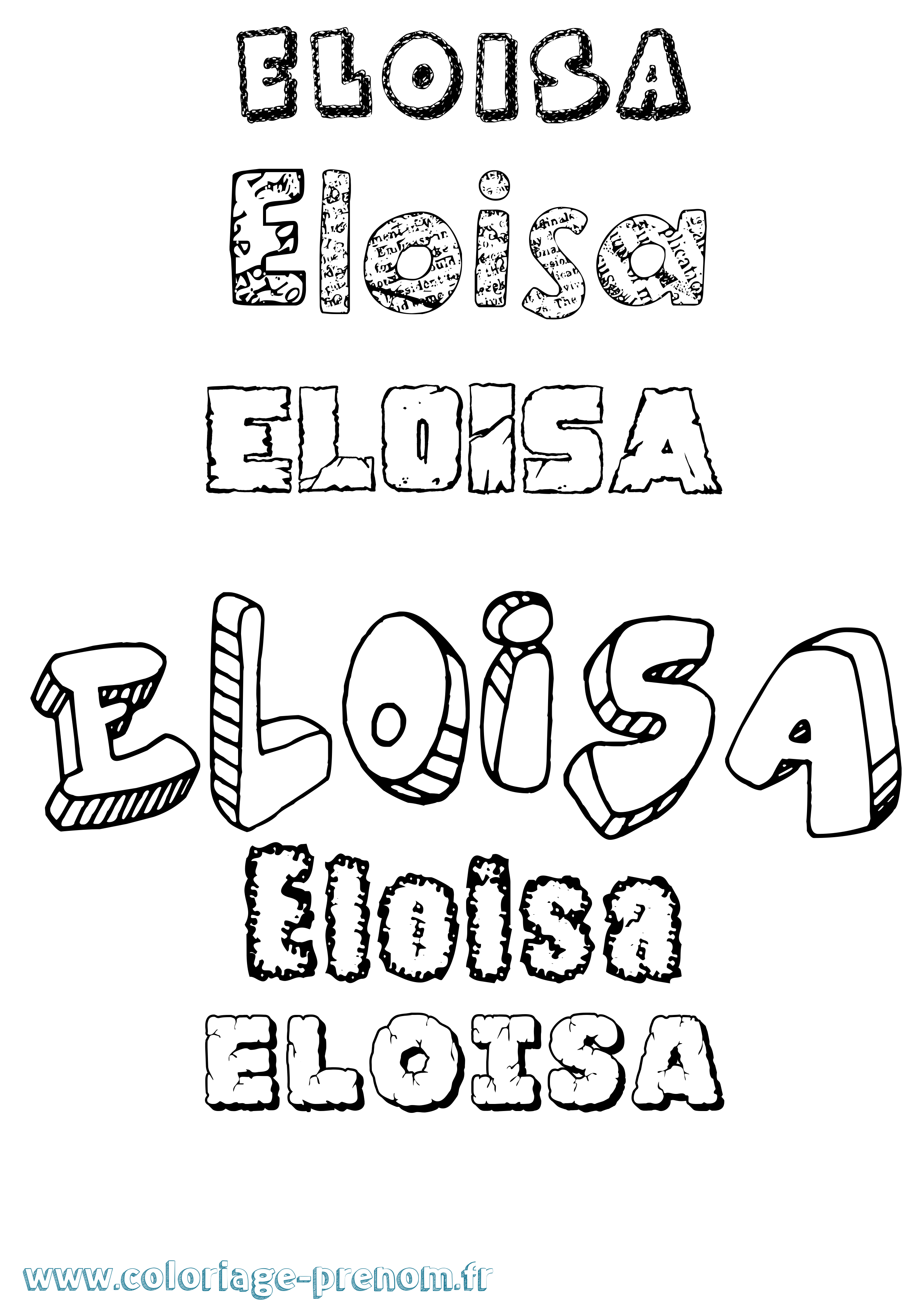 Coloriage Eloisa Destructuré Coloriage prénom Eloisa Destructuré