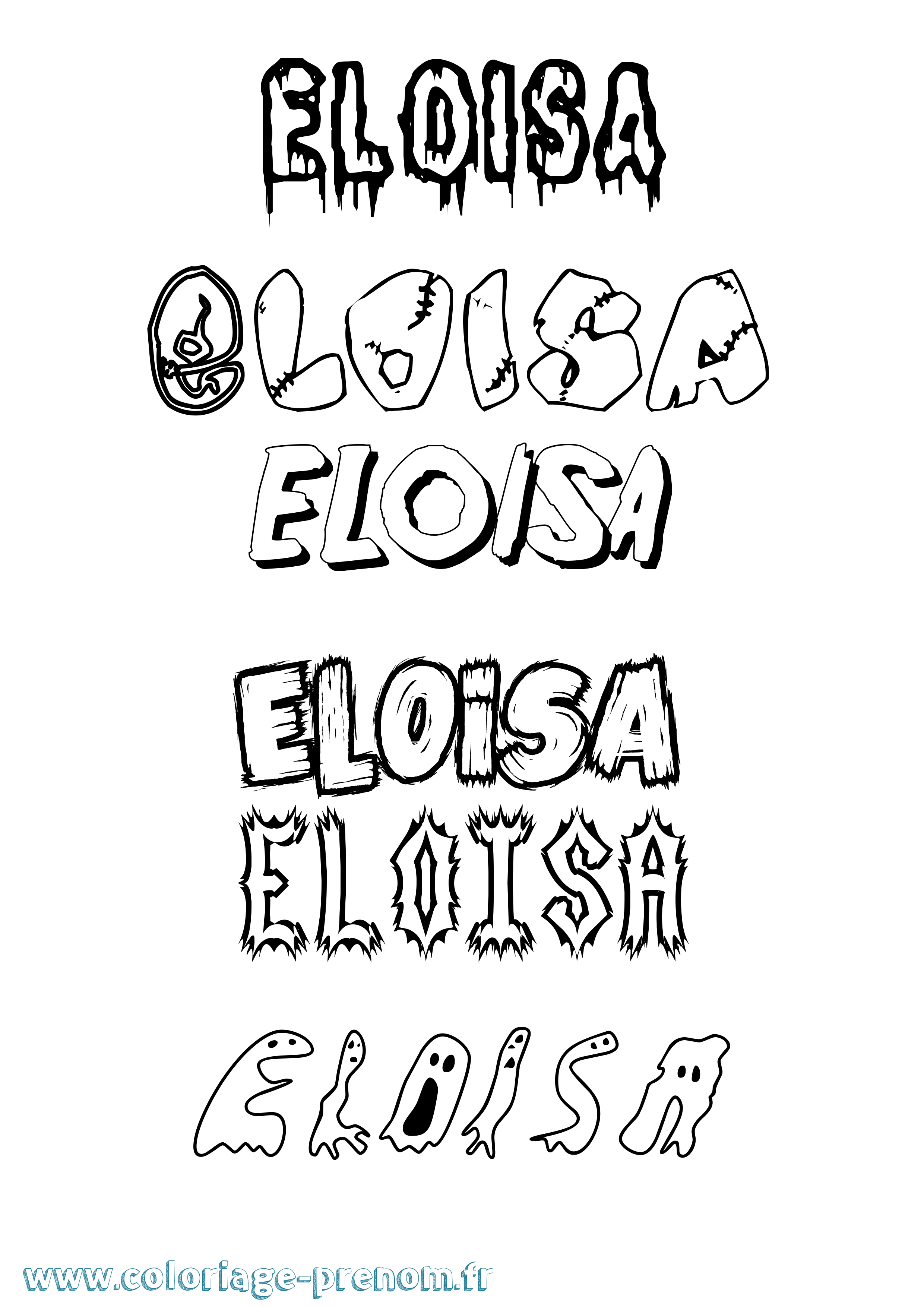 Coloriage Eloisa Frisson Coloriage prénom Eloisa Frisson