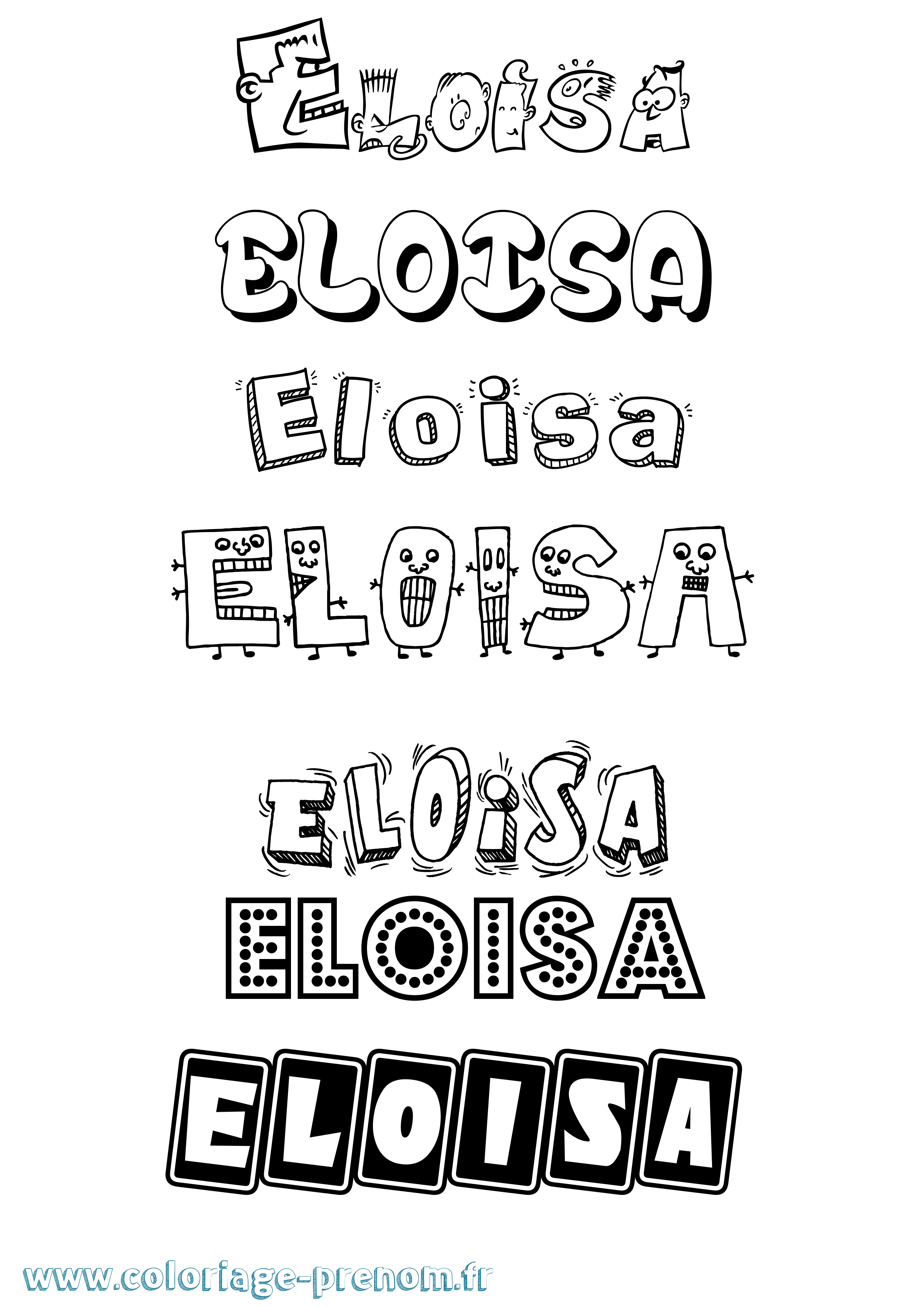 Coloriage Eloisa Fun Coloriage prénom Eloisa Fun