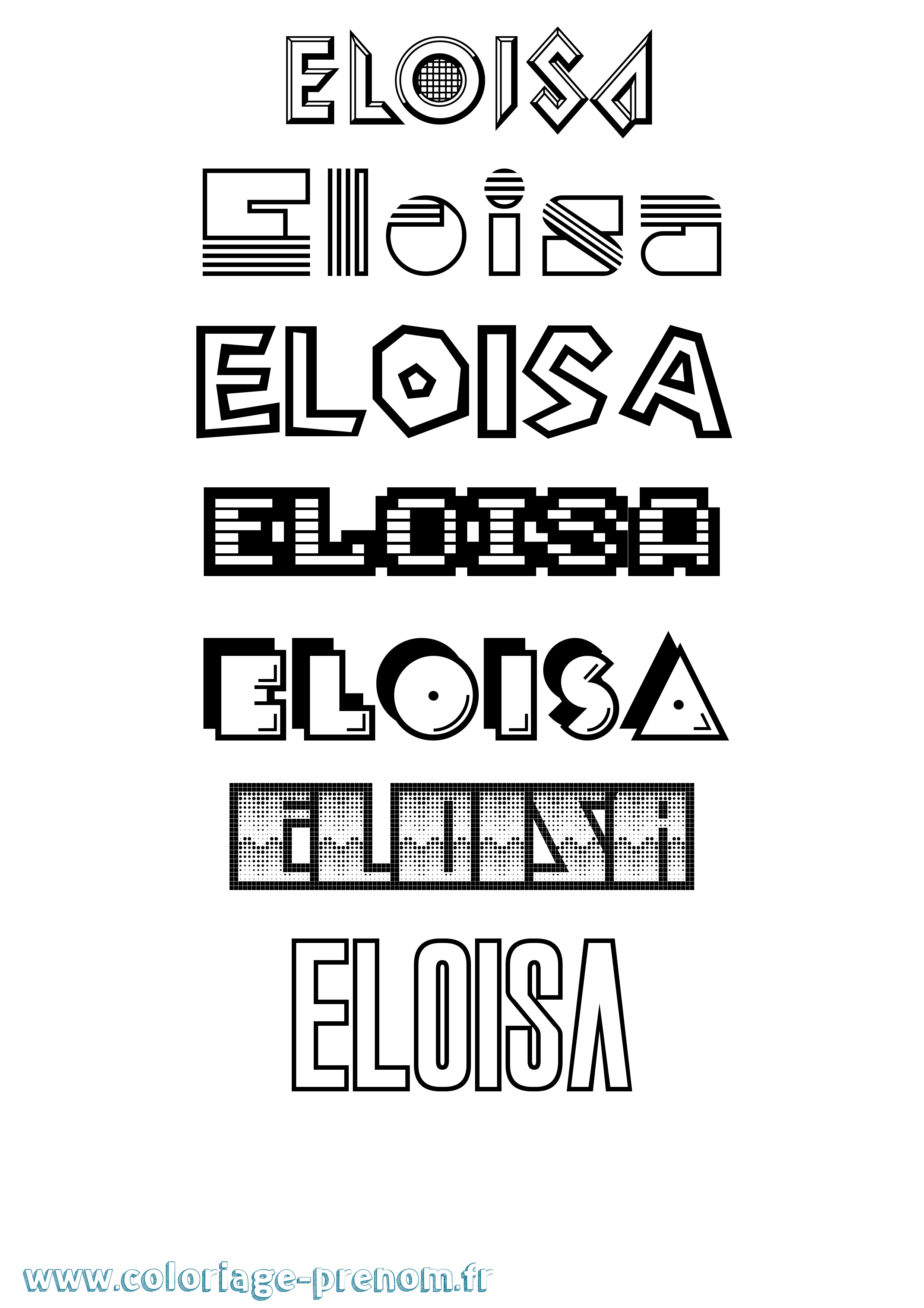 Coloriage Eloisa Jeux Vidéos Coloriage prénom Eloisa Jeux Vidéos