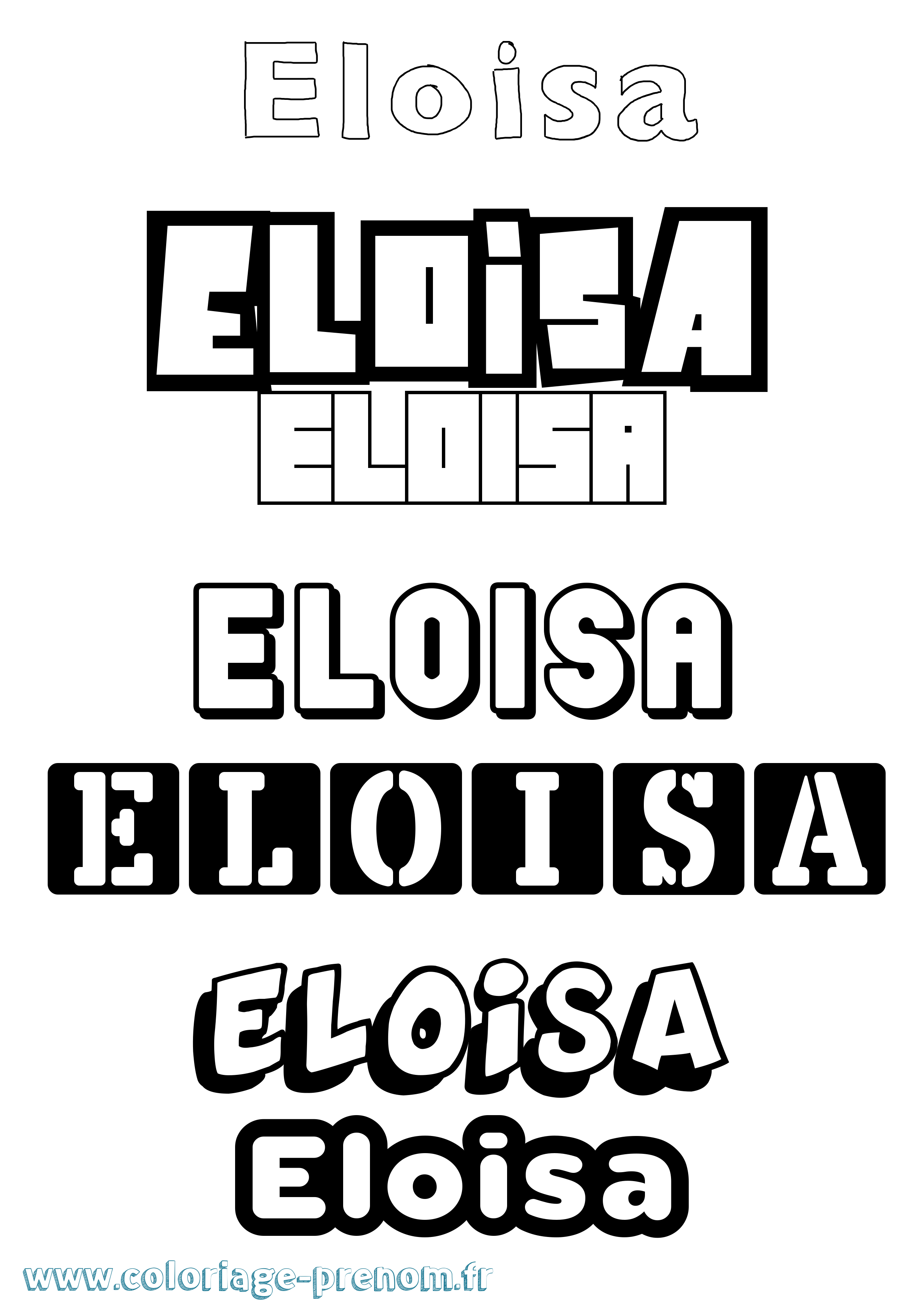 Coloriage Eloisa Simple Coloriage prénom Eloisa Simple
