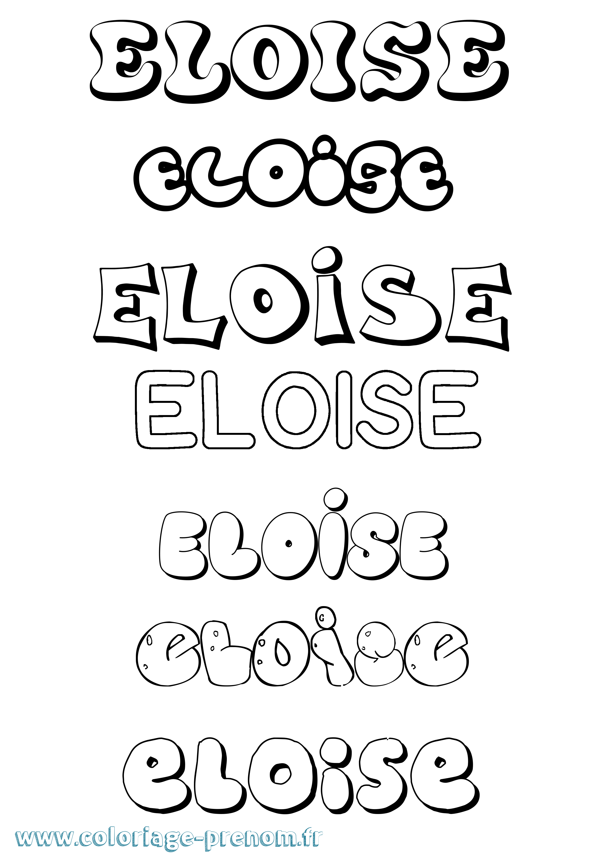 Coloriage Eloise Bubble Coloriage prénom Eloise Bubble