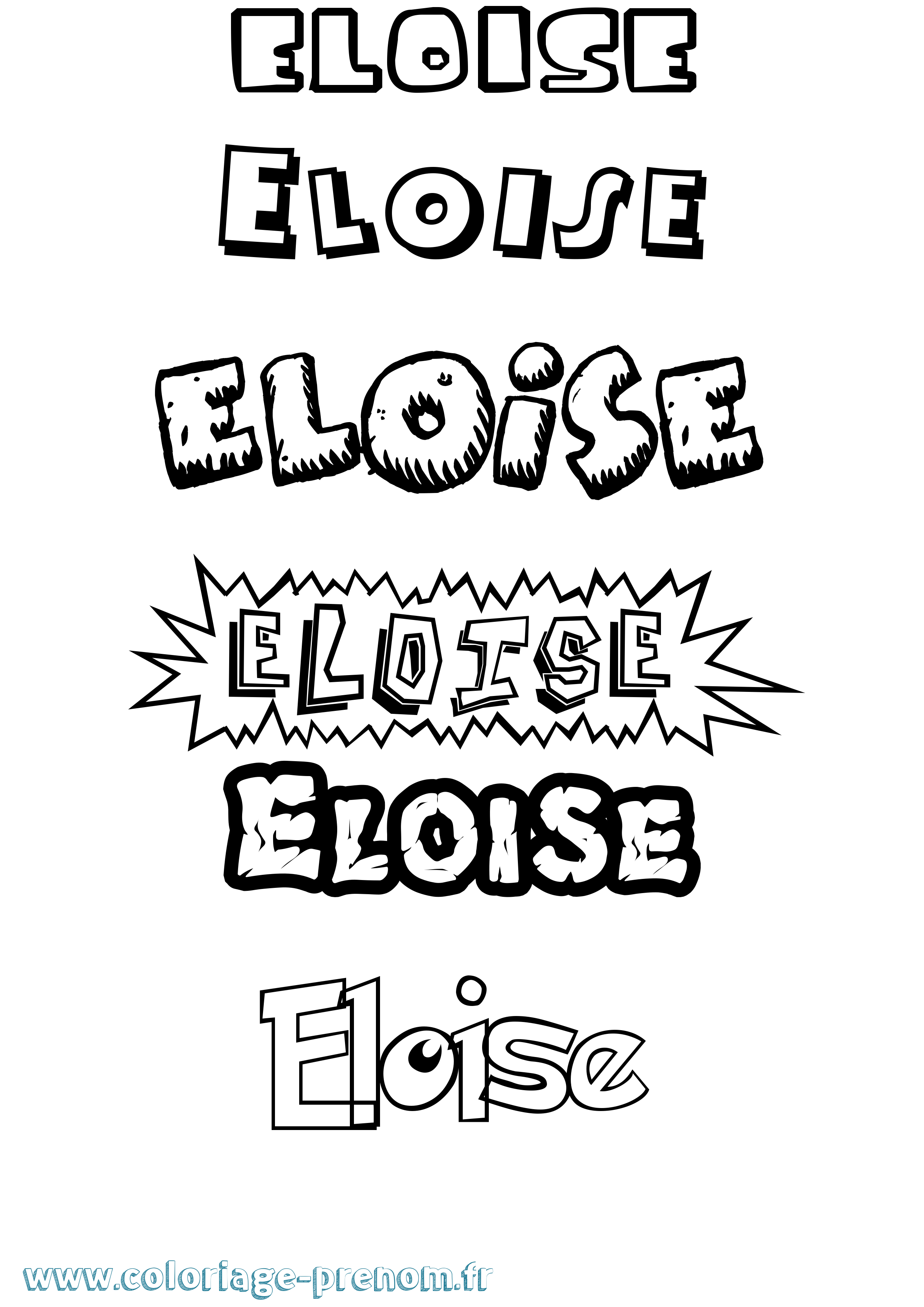 Coloriage Eloise Dessin Animé Coloriage prénom Eloise Dessin Animé