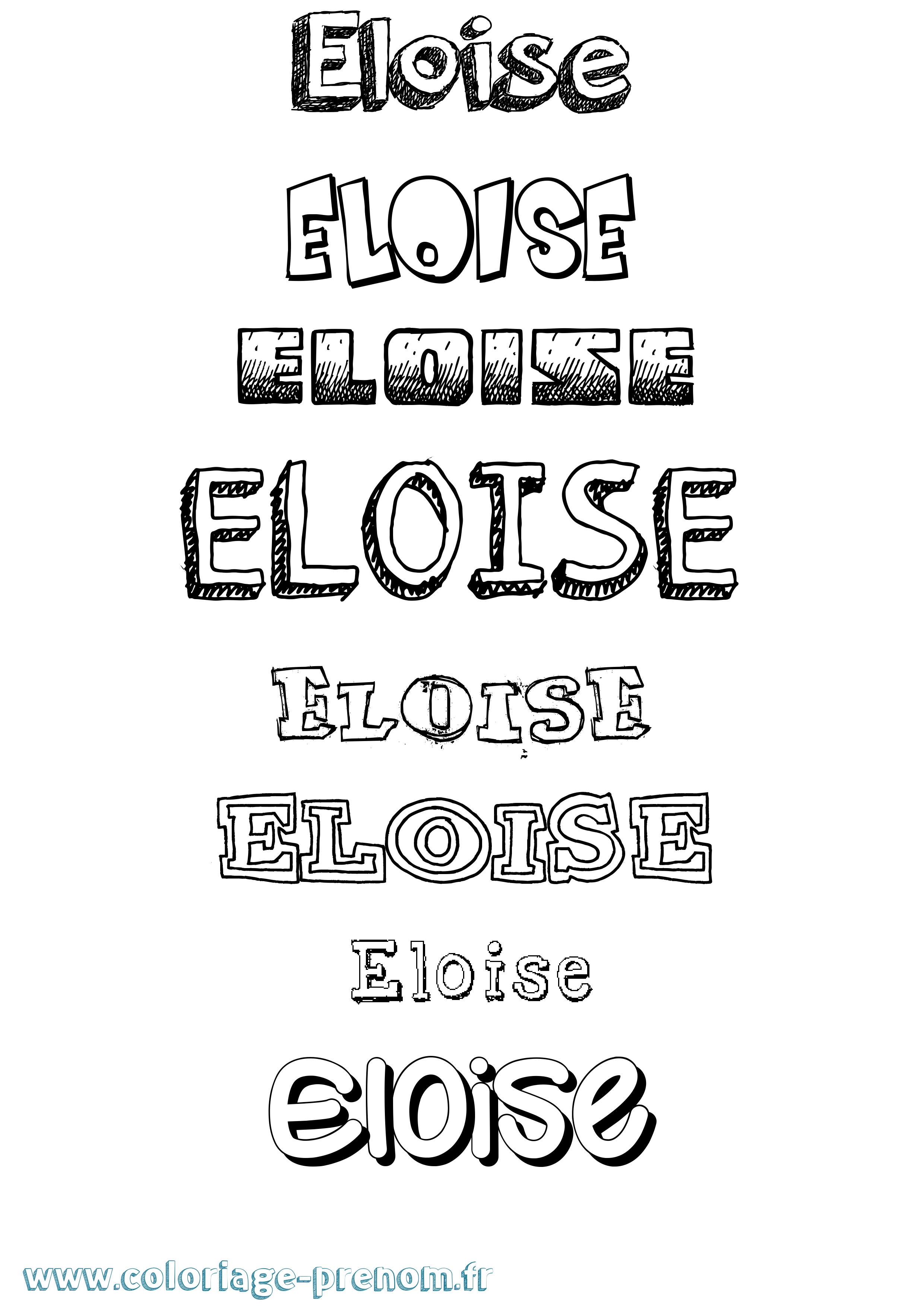 Coloriage Eloise Dessiné Coloriage prénom Eloise Dessiné