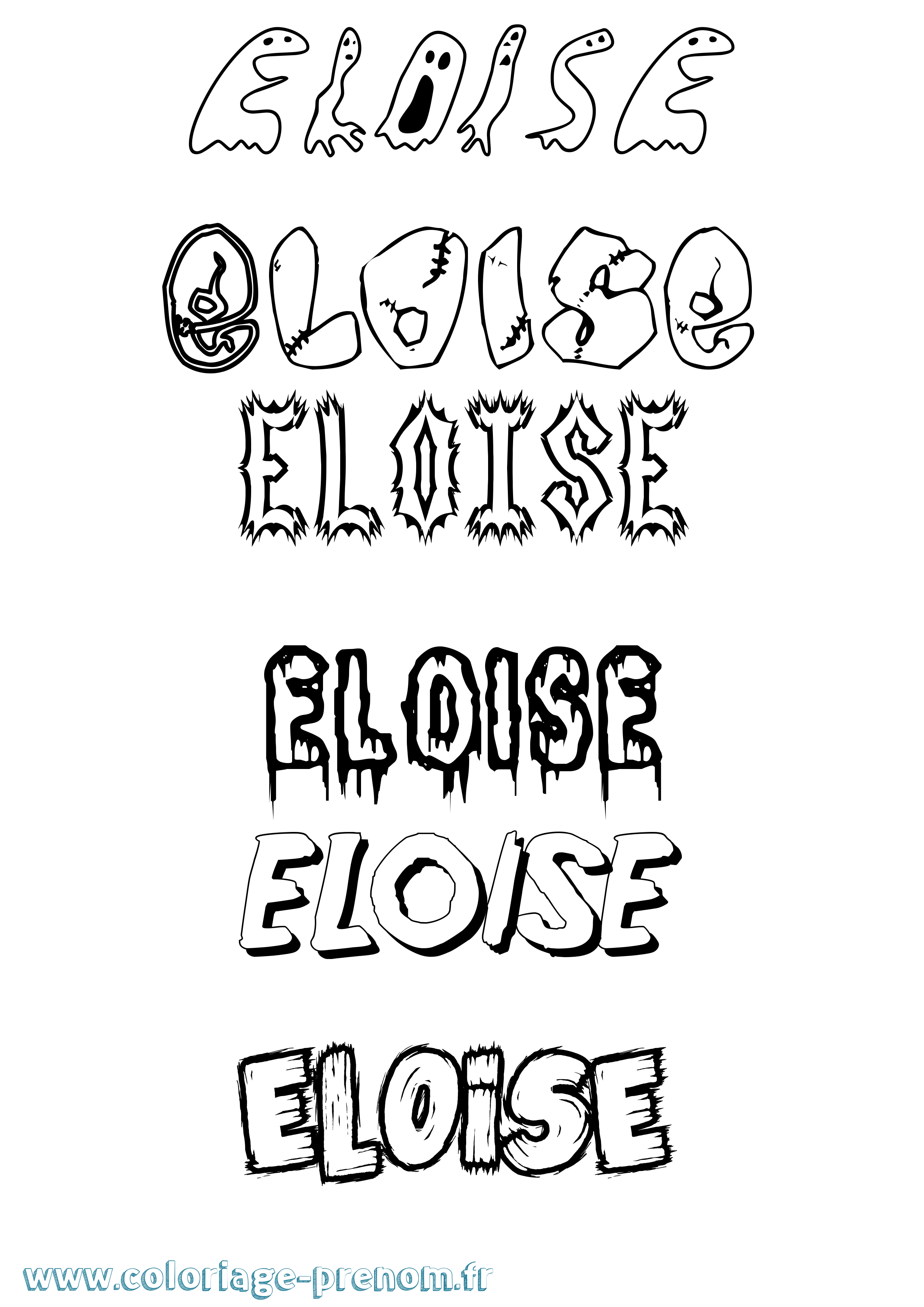 Coloriage prénom Eloise Frisson