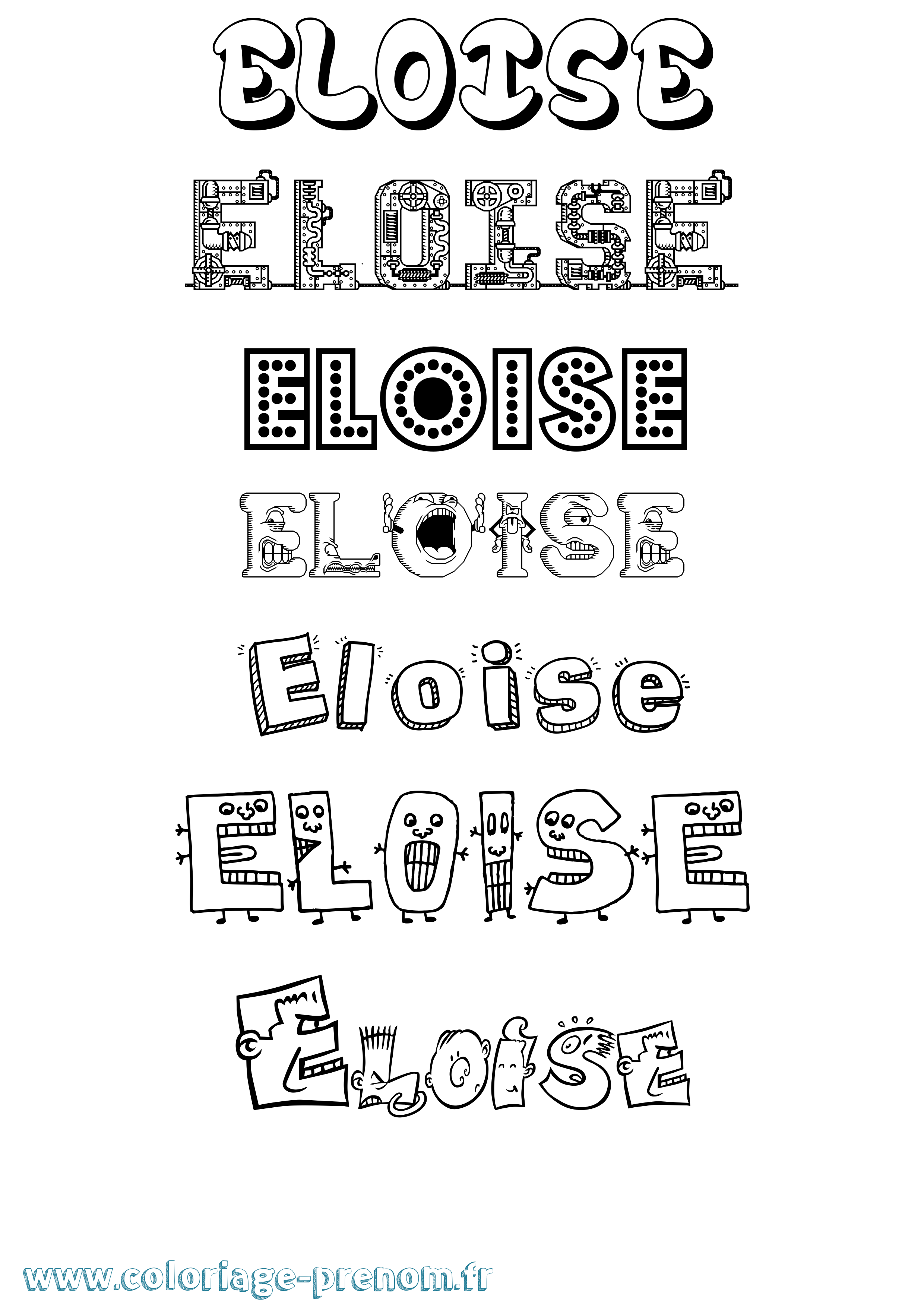 Coloriage Eloise Fun Coloriage prénom Eloise Fun