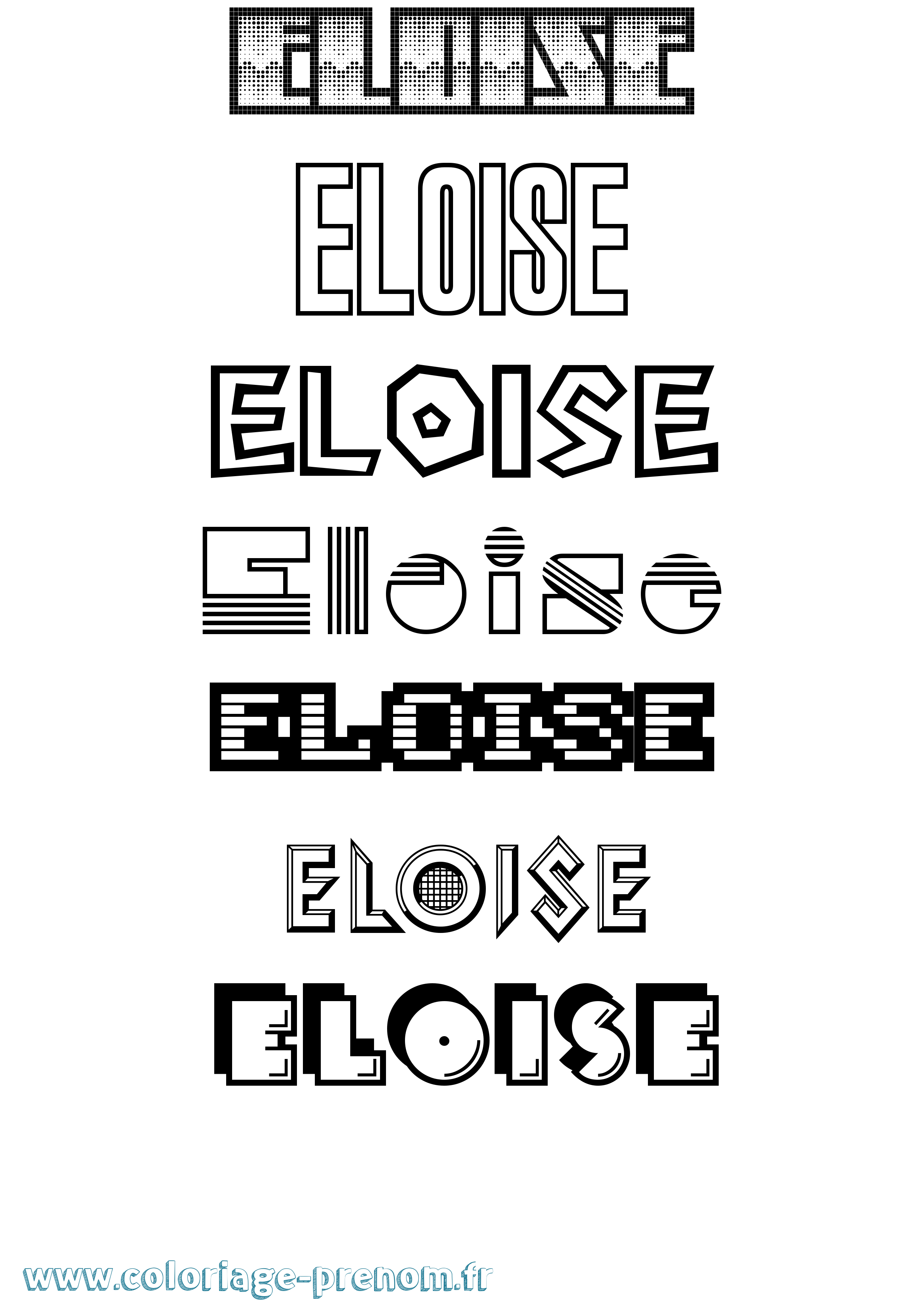 Coloriage Eloise Jeux Vidéos Coloriage prénom Eloise Jeux Vidéos