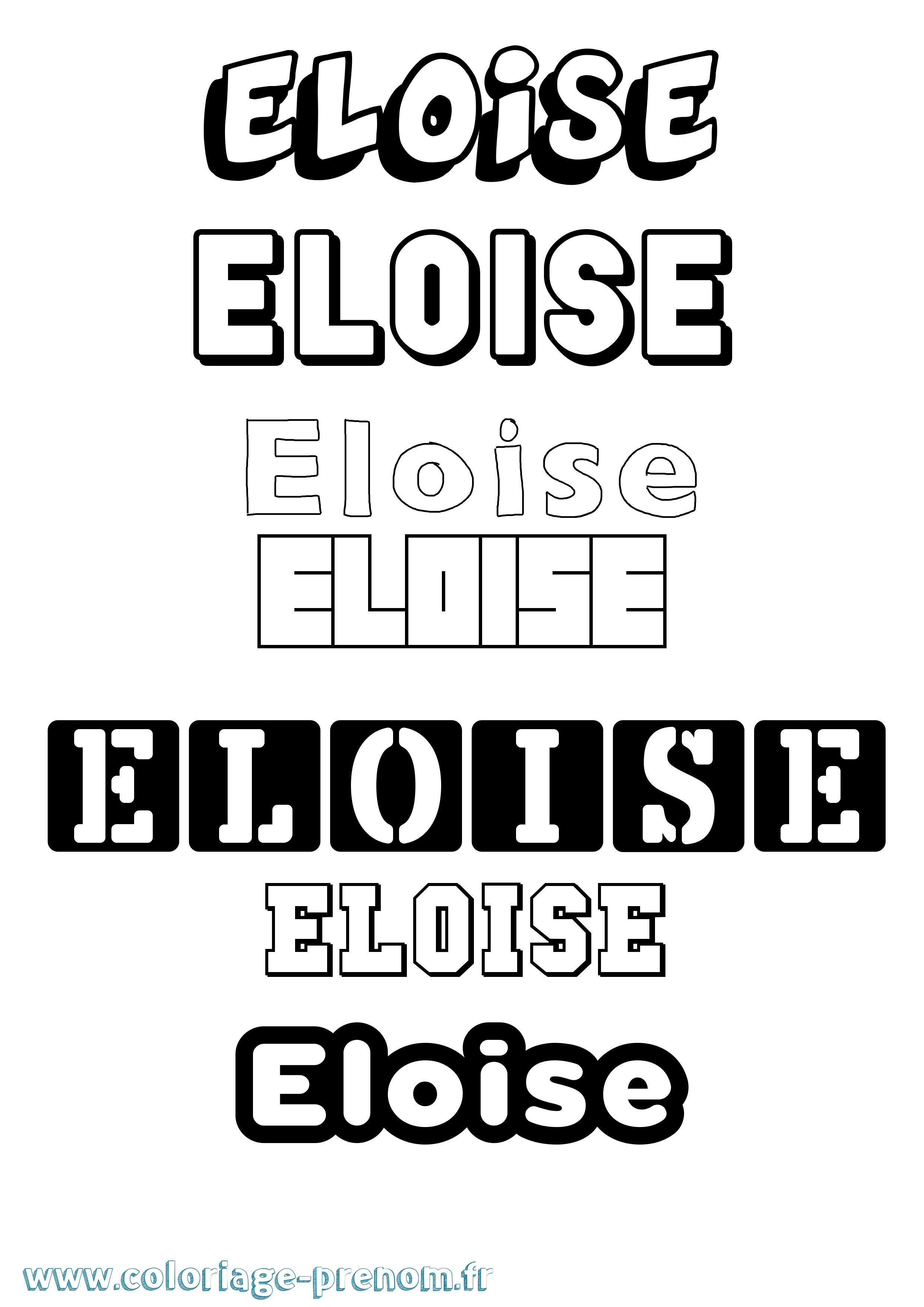 Coloriage Eloise Simple Coloriage prénom Eloise Simple