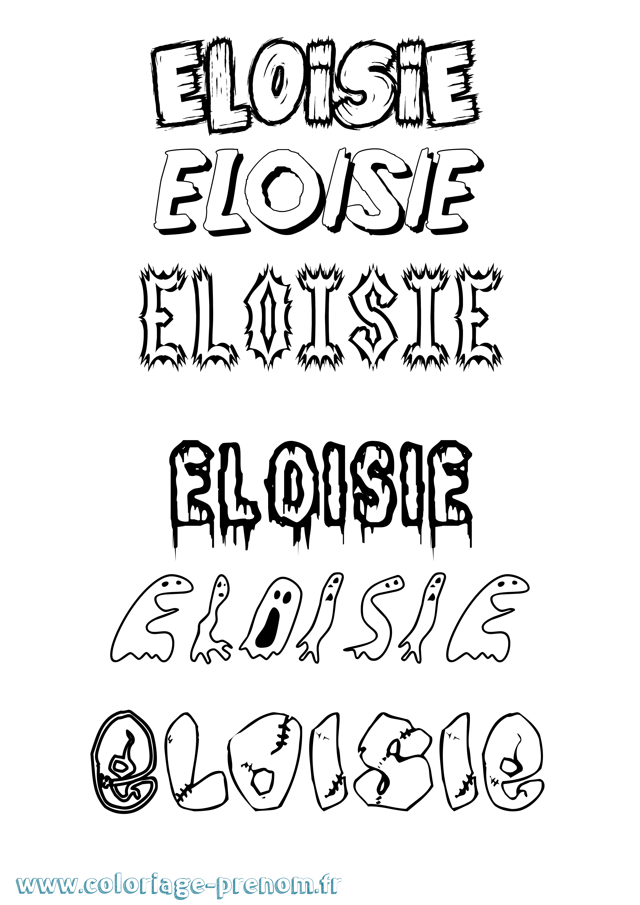 Coloriage prénom Eloisie Frisson