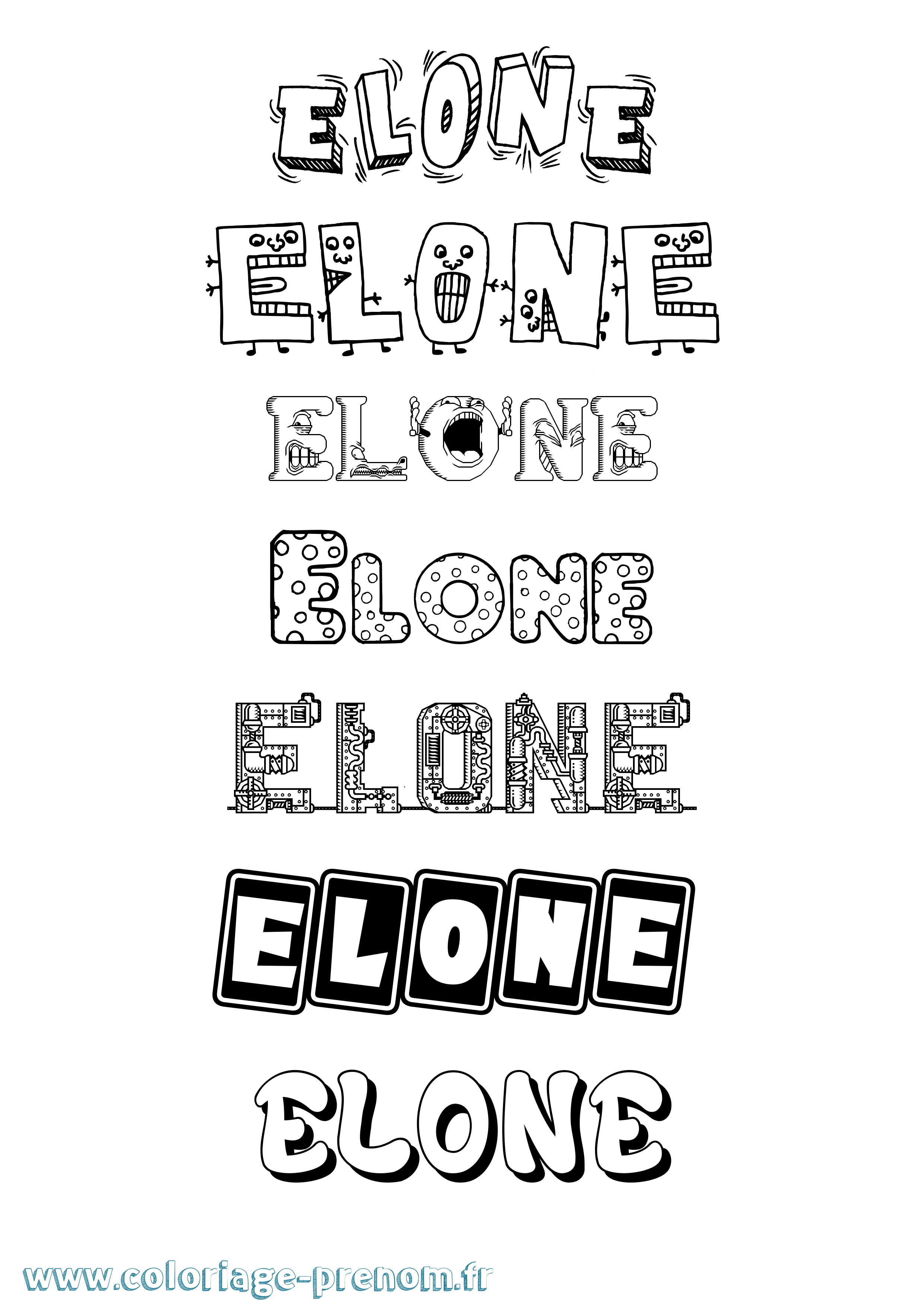 Coloriage prénom Elone