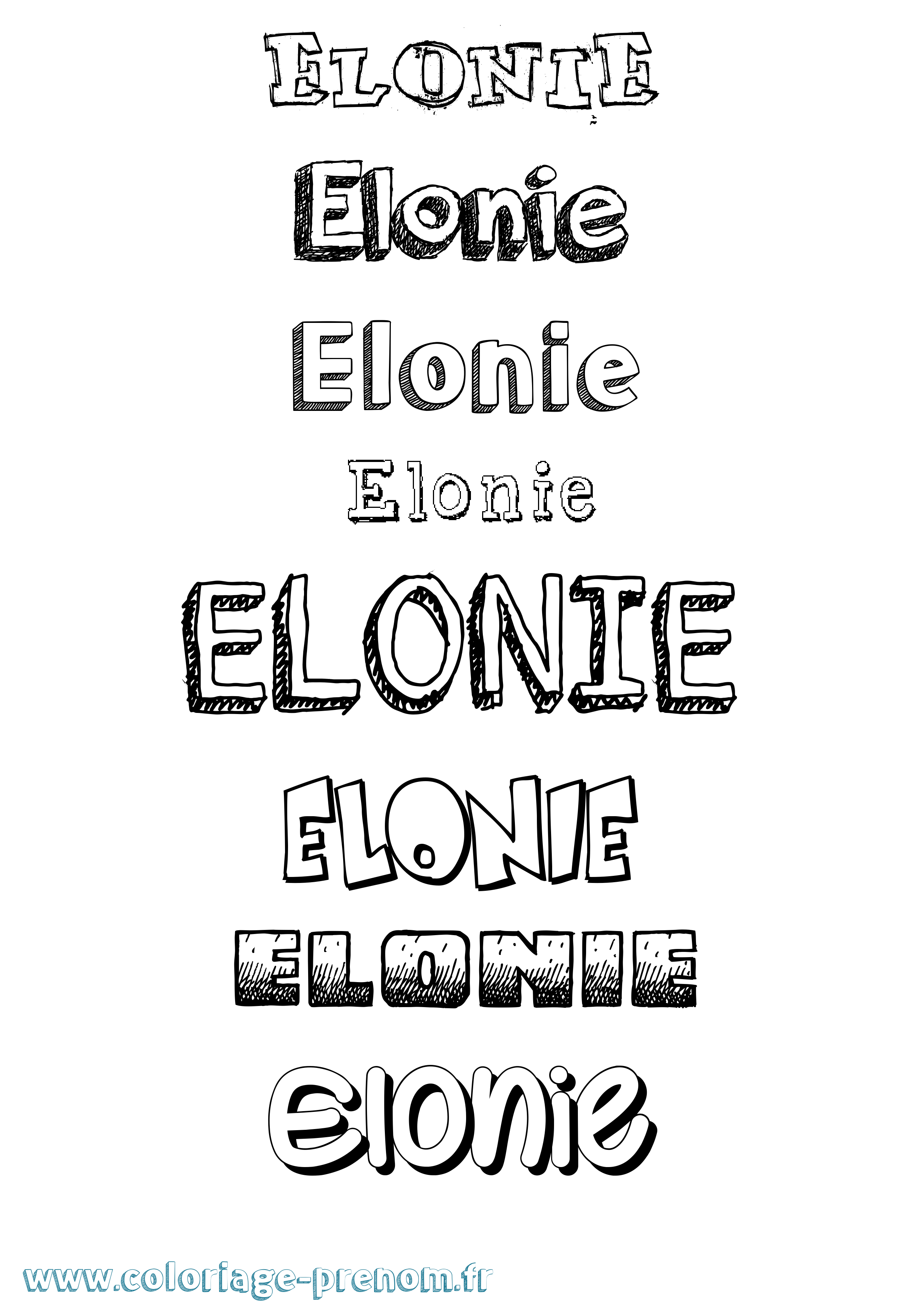 Coloriage prénom Elonie Dessiné