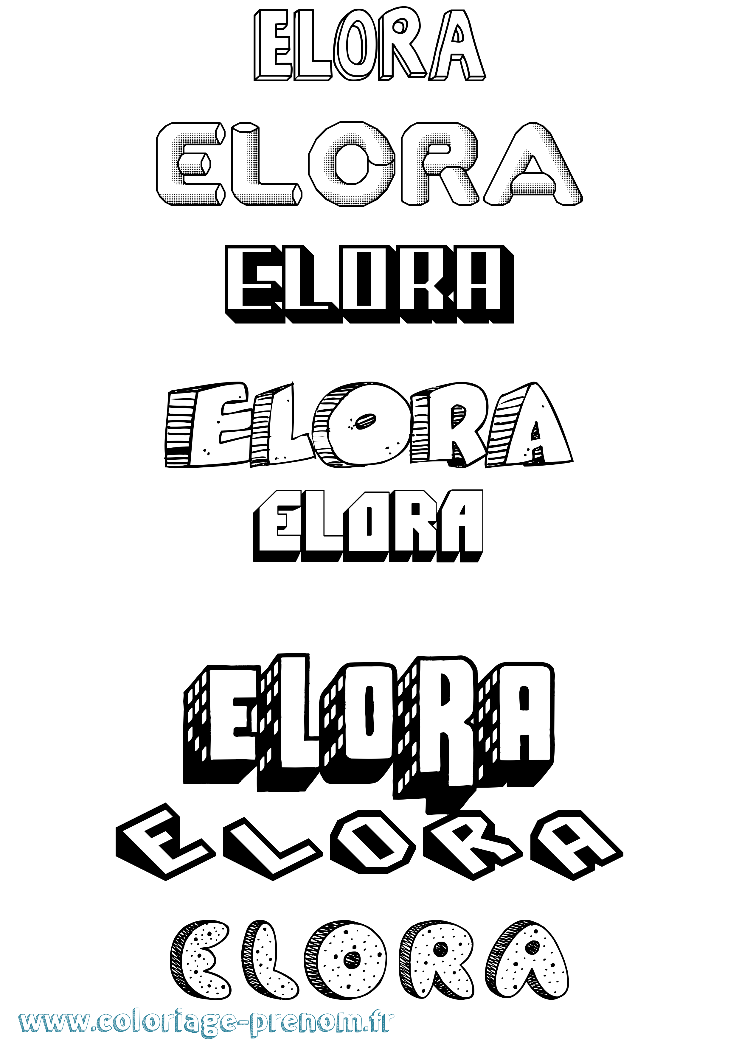 Coloriage prénom Elora