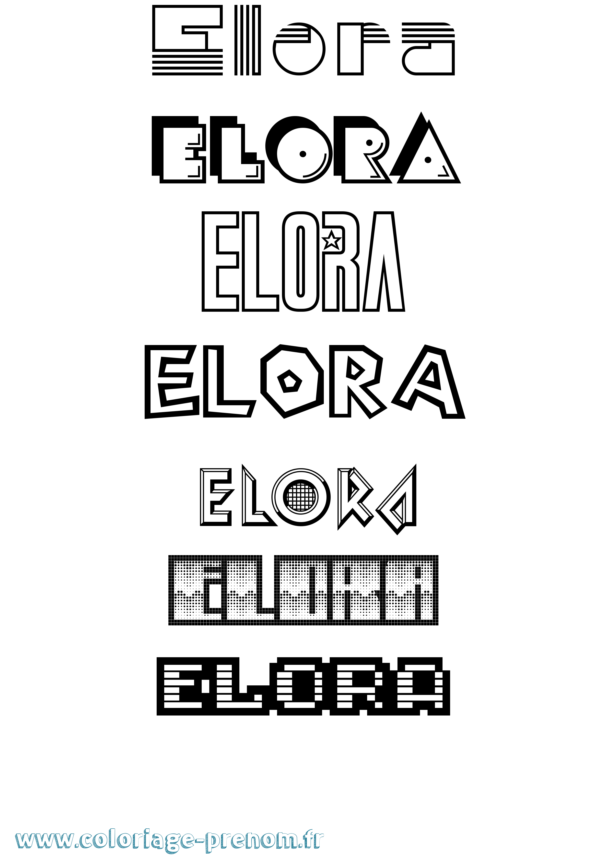 Coloriage prénom Elora