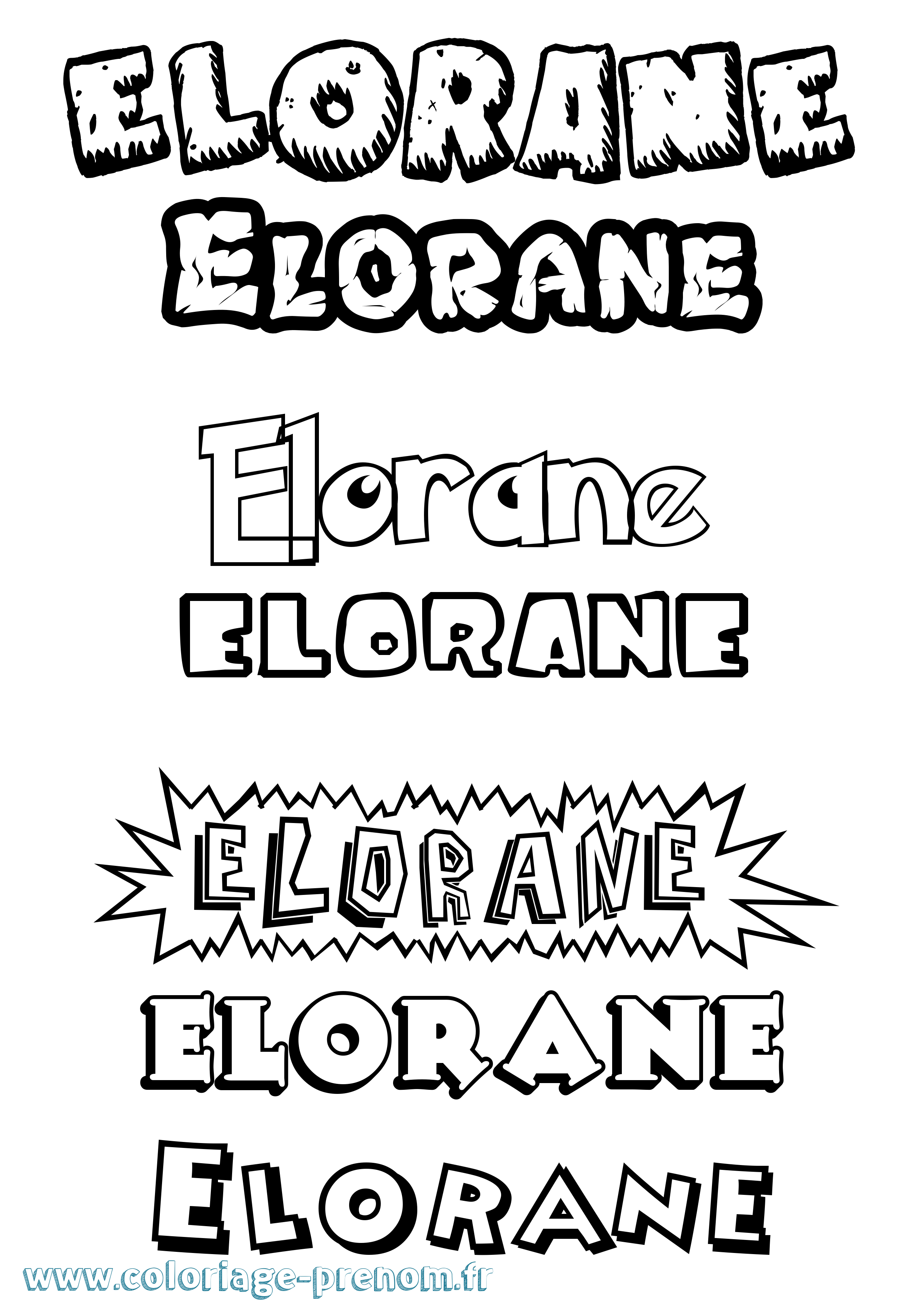Coloriage prénom Elorane Dessin Animé