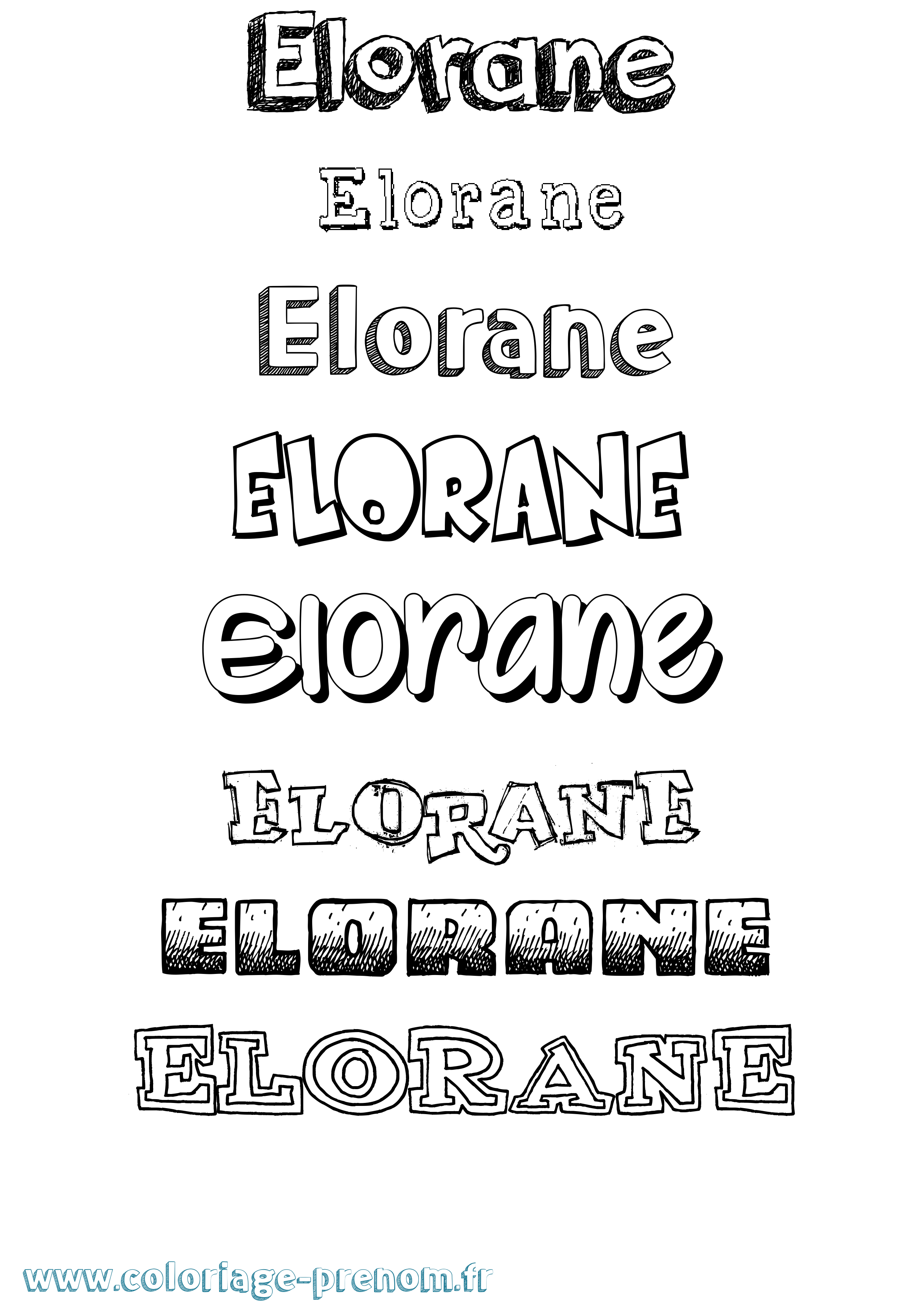 Coloriage prénom Elorane Dessiné