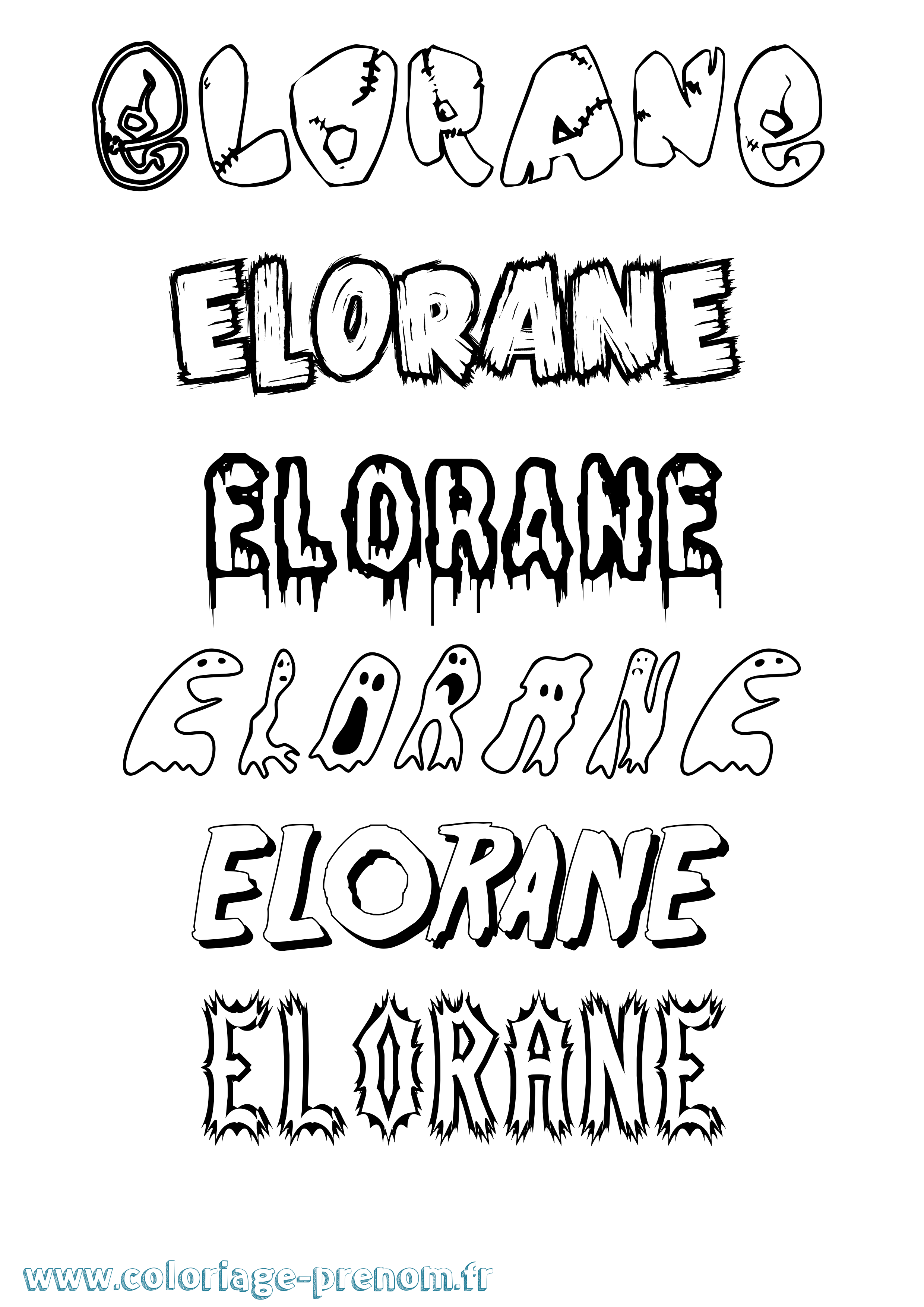 Coloriage prénom Elorane Frisson