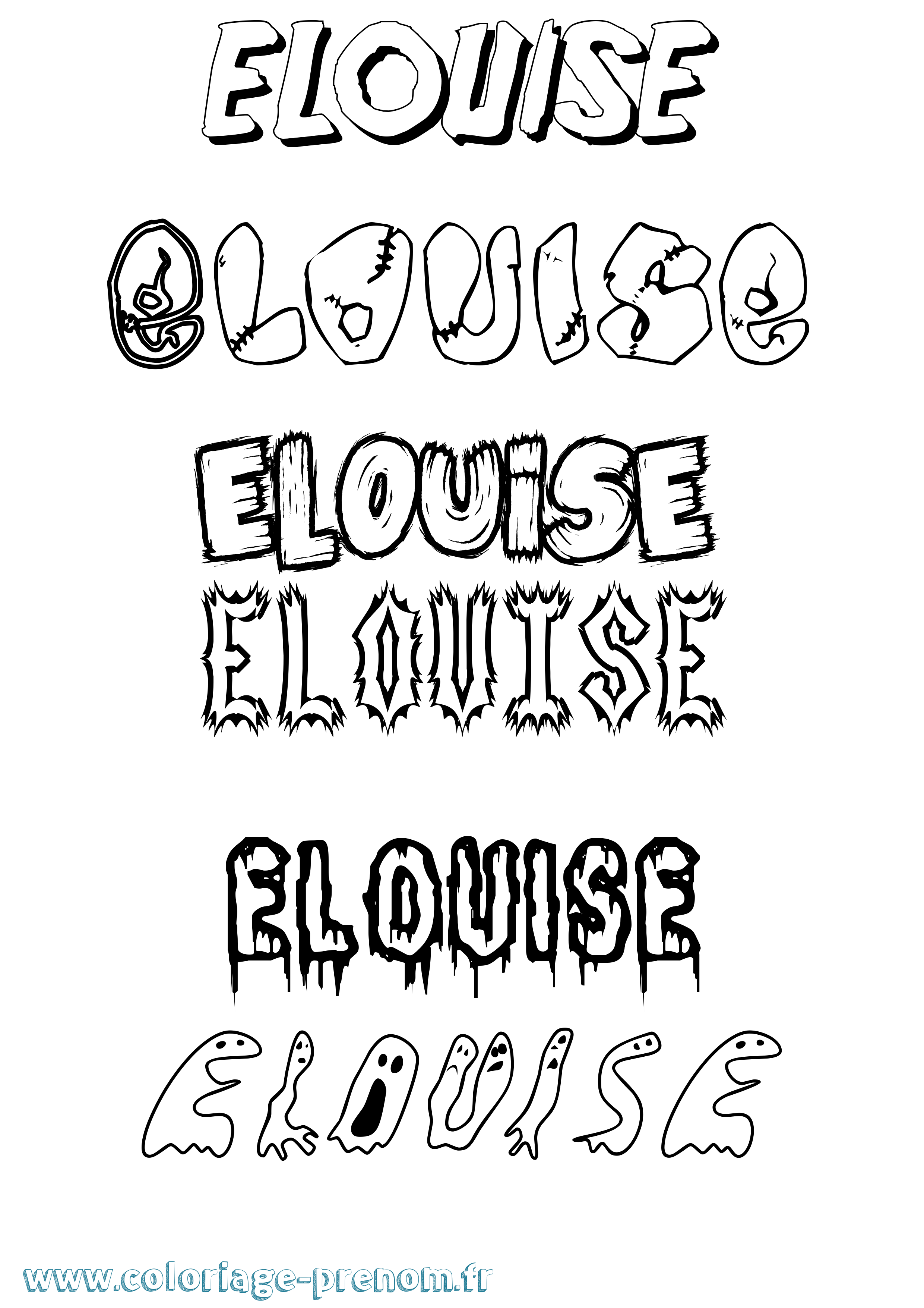 Coloriage Elouise Frisson Coloriage prénom Elouise Frisson