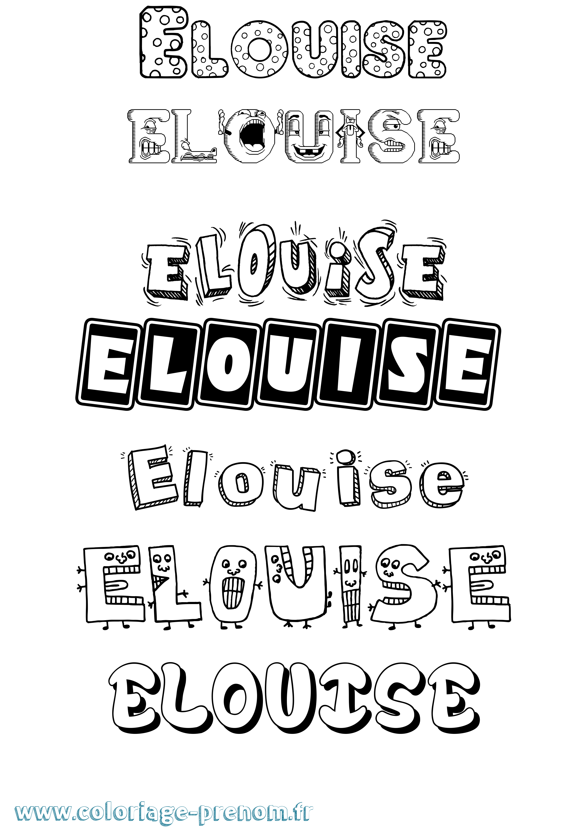 Coloriage Elouise Fun Coloriage prénom Elouise Fun