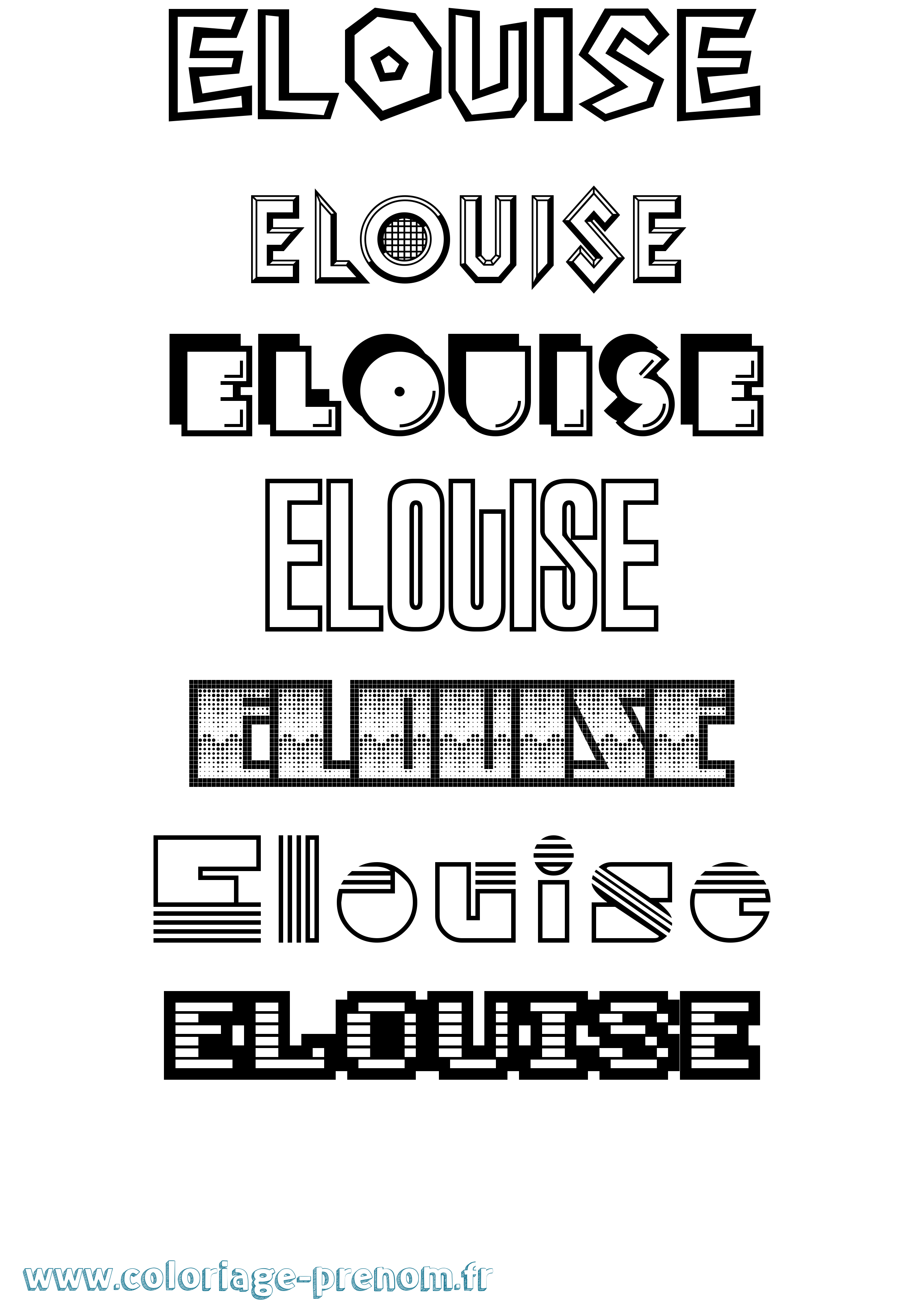 Coloriage Elouise Jeux Vidéos Coloriage prénom Elouise Jeux Vidéos