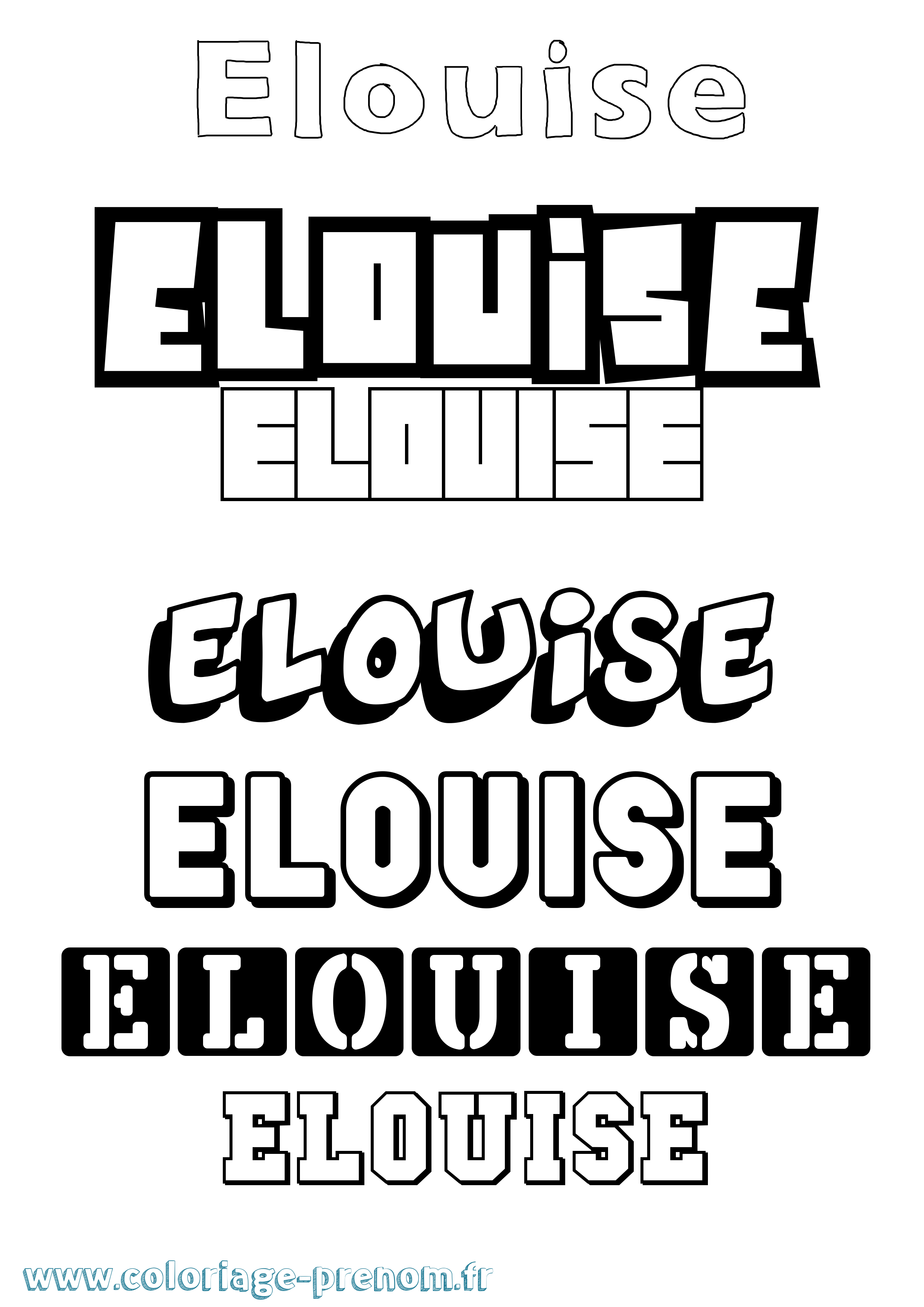 Coloriage Elouise Simple Coloriage prénom Elouise Simple