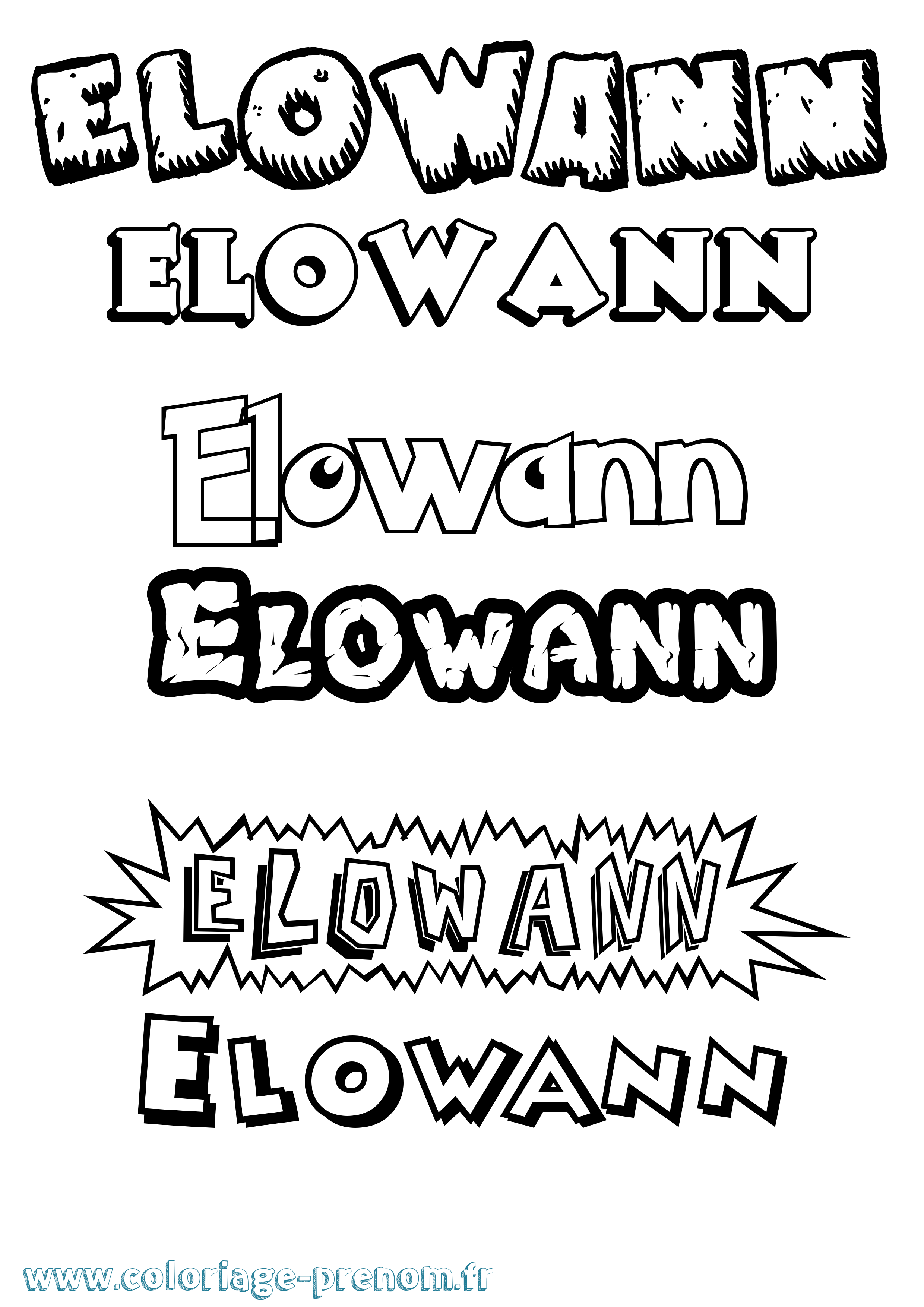 Coloriage prénom Elowann Dessin Animé