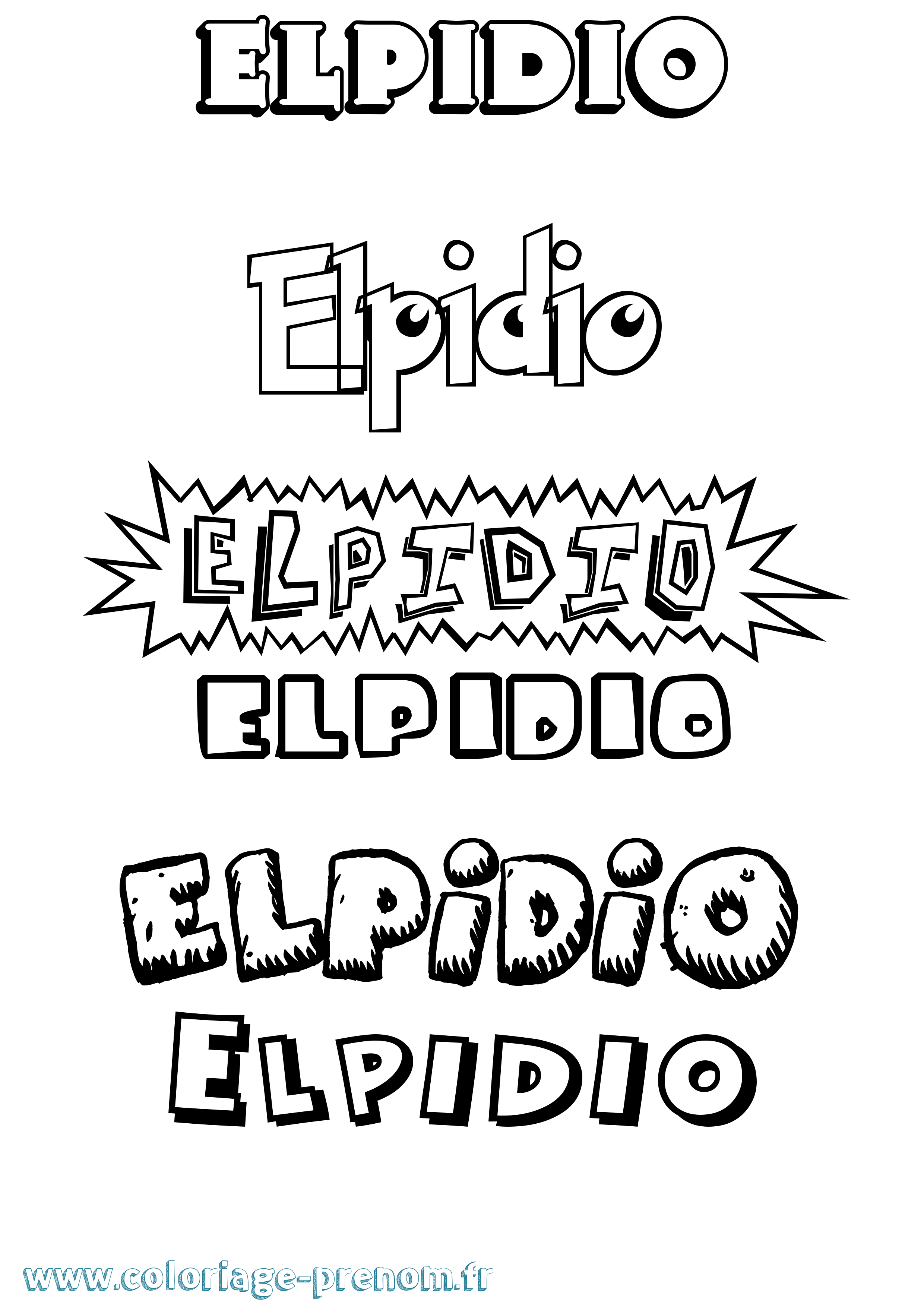 Coloriage prénom Elpidio Dessin Animé
