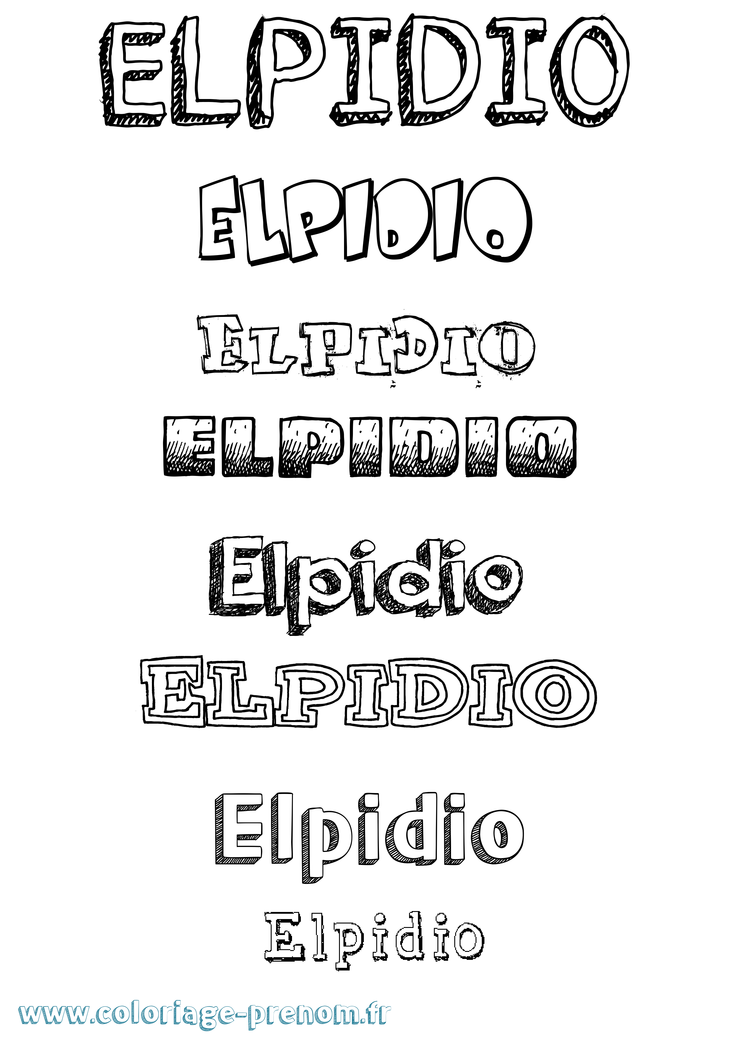 Coloriage prénom Elpidio Dessiné