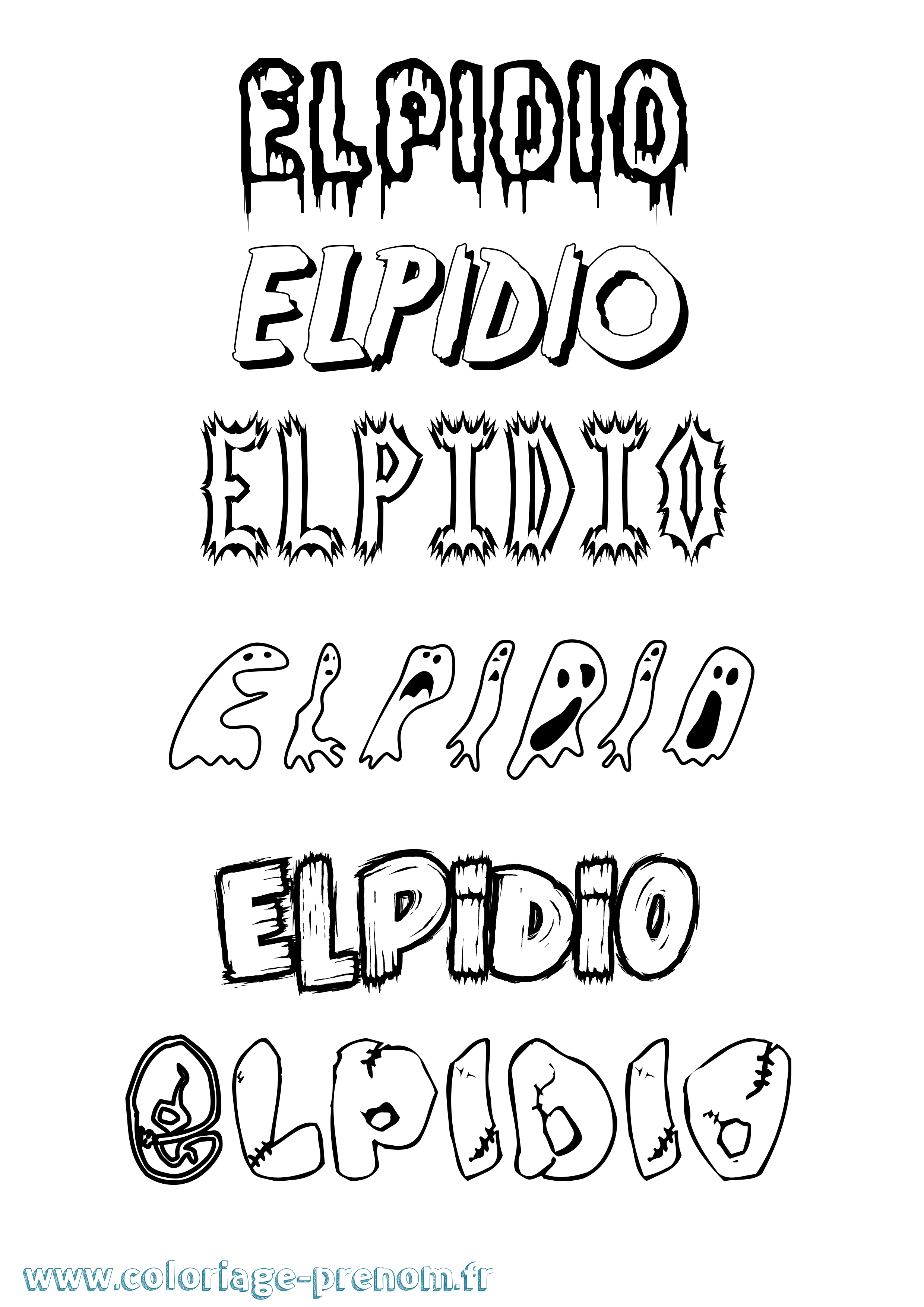 Coloriage prénom Elpidio Frisson