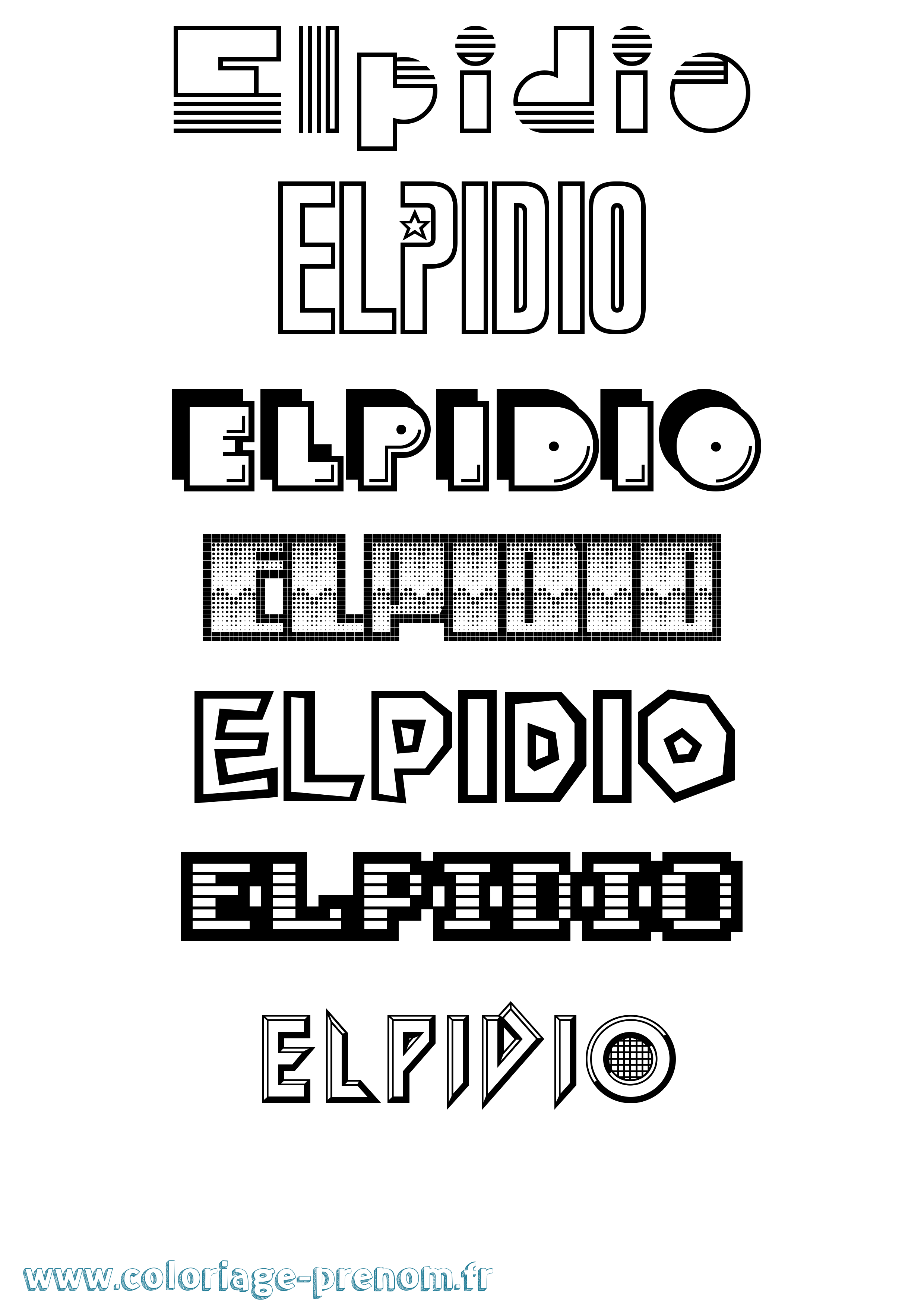 Coloriage prénom Elpidio Jeux Vidéos