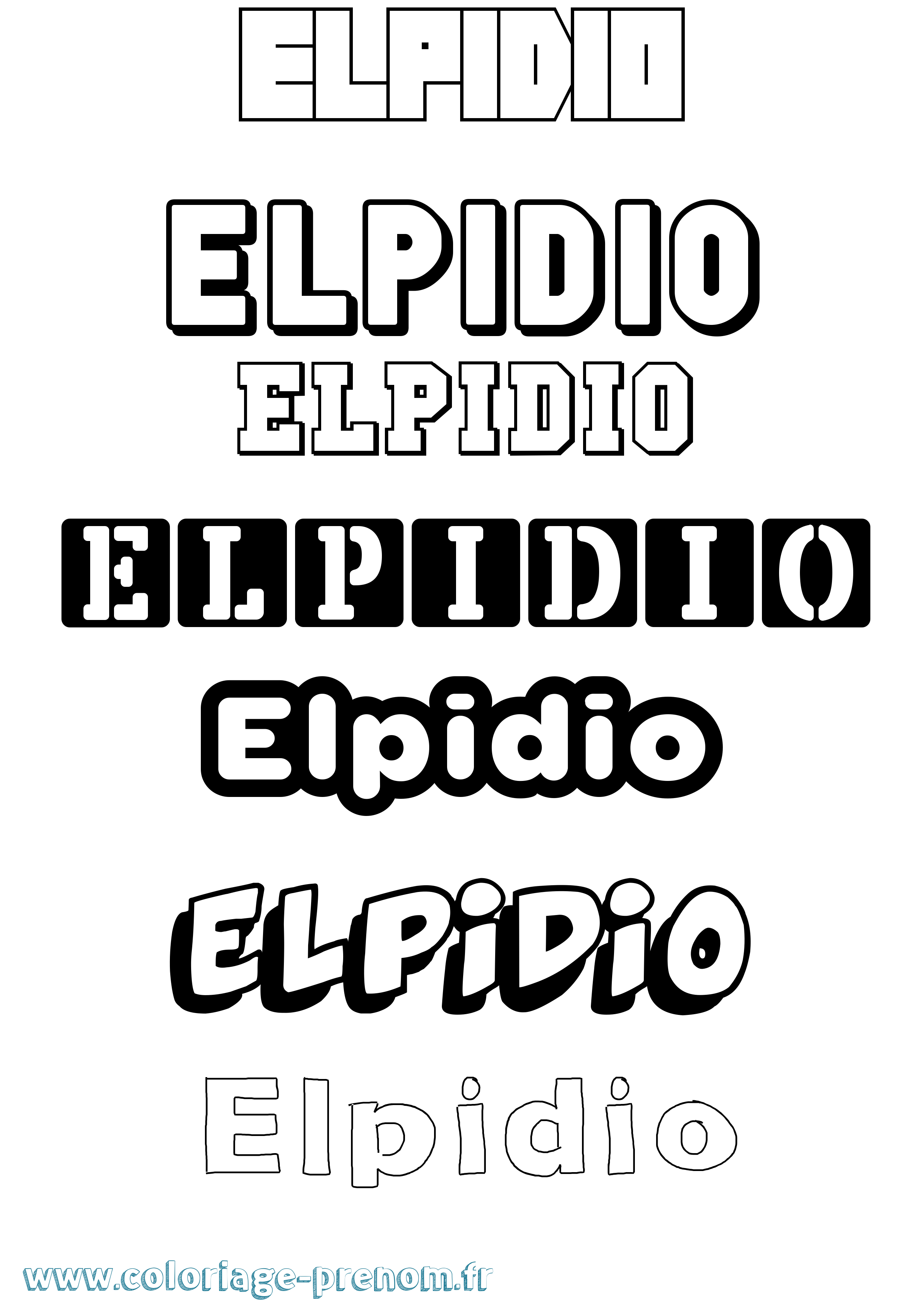 Coloriage prénom Elpidio Simple