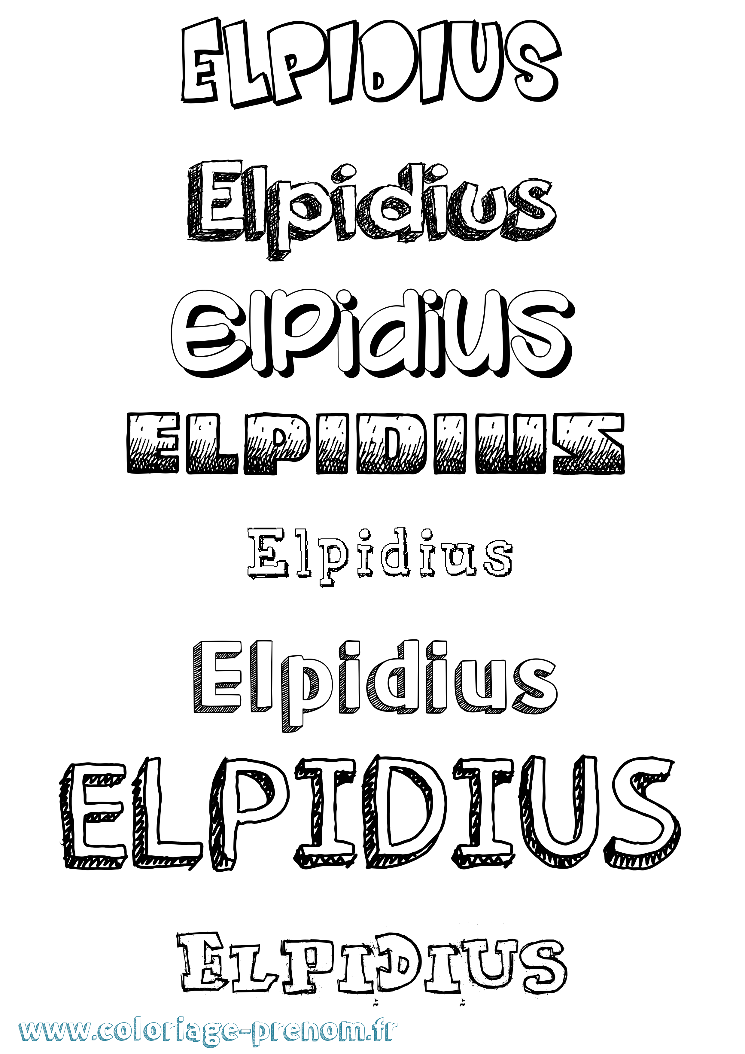 Coloriage prénom Elpidius Dessiné