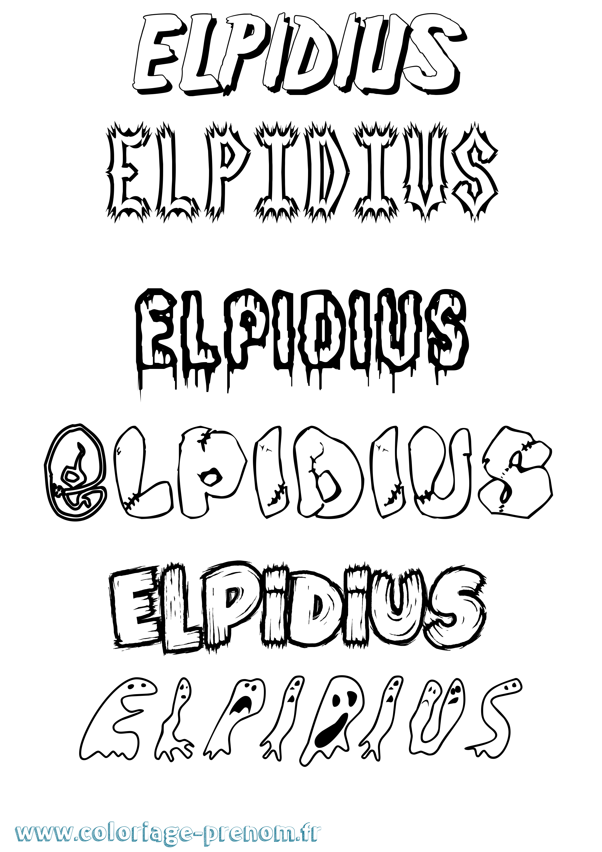 Coloriage prénom Elpidius Frisson