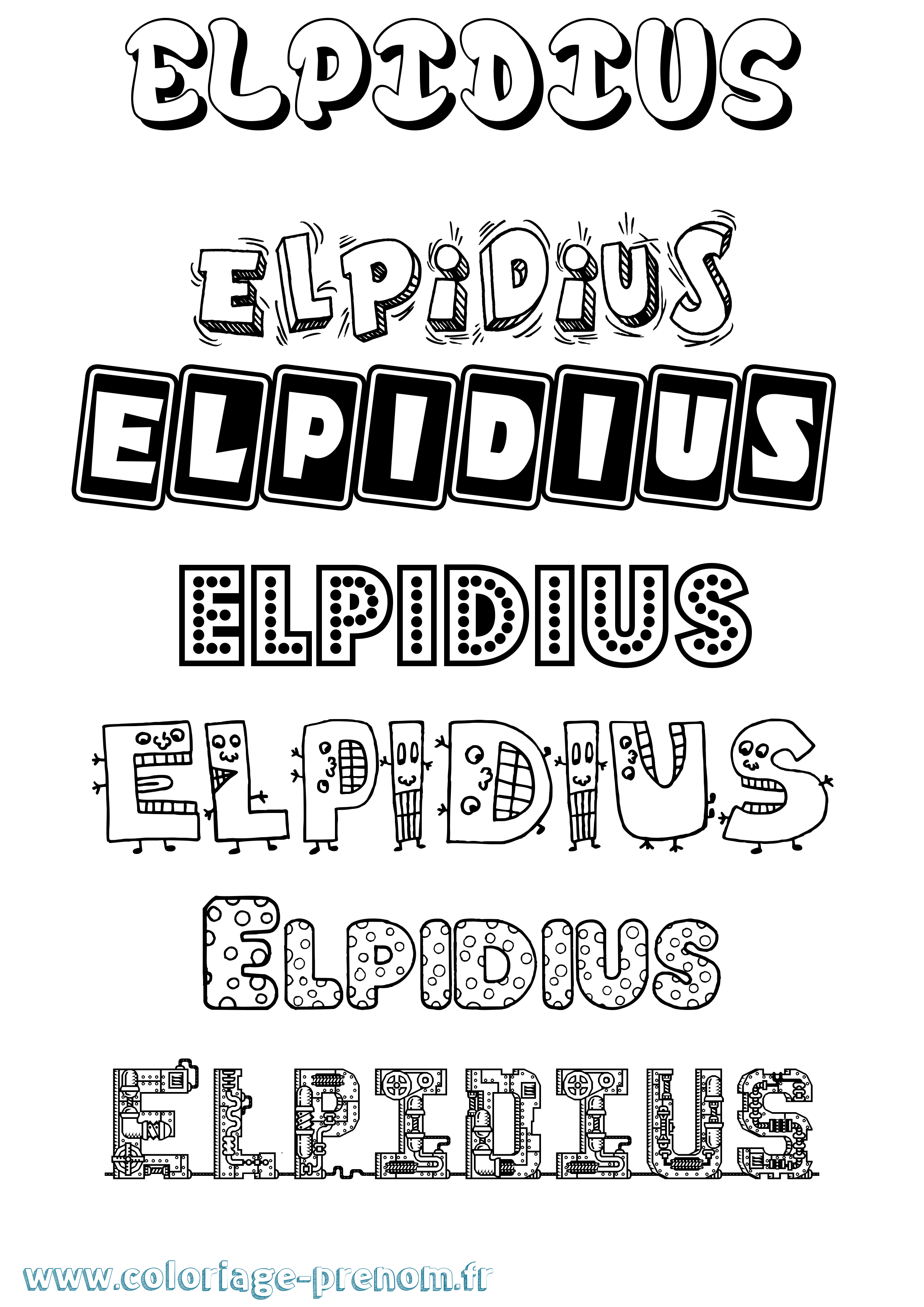 Coloriage prénom Elpidius Fun