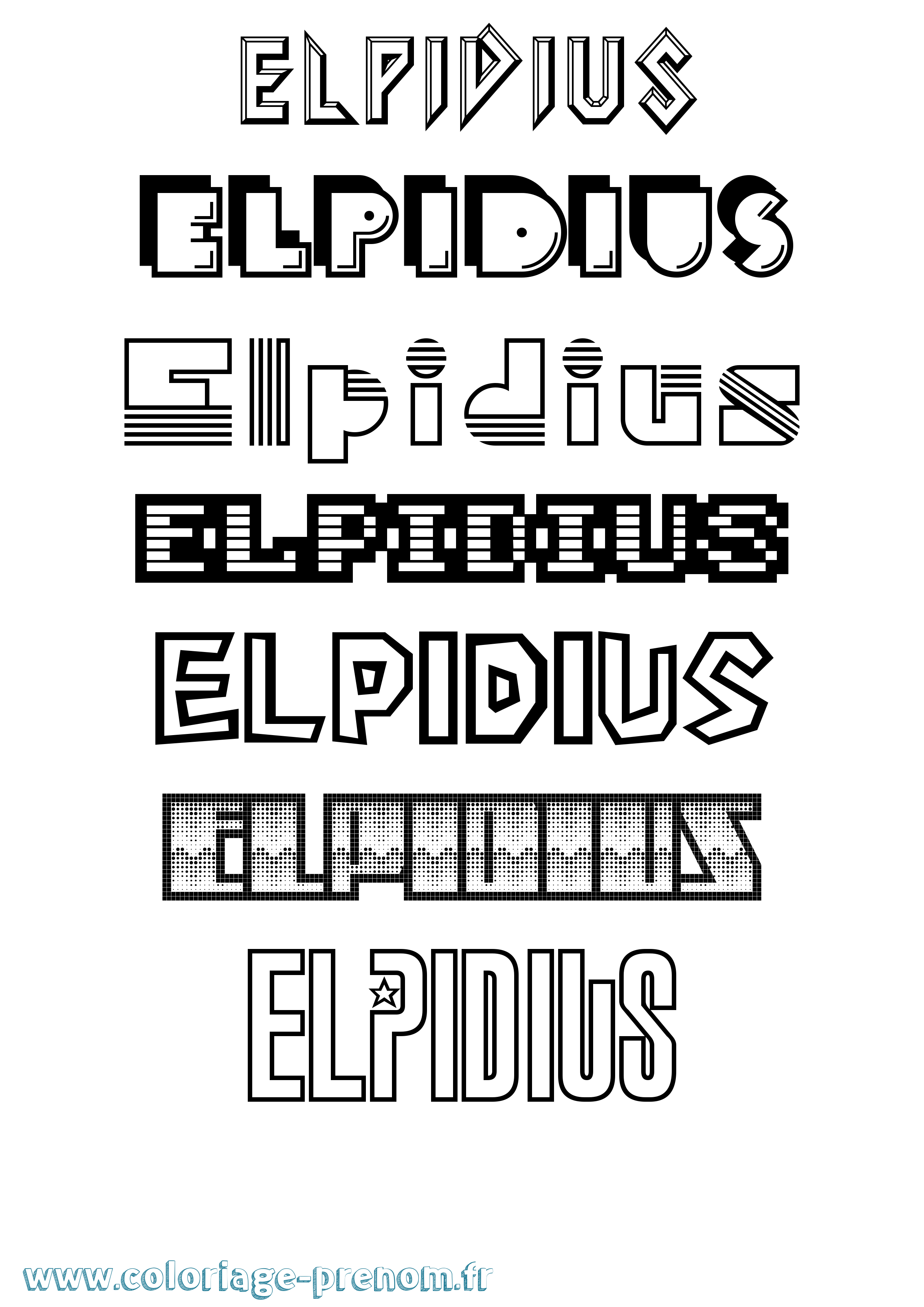 Coloriage prénom Elpidius Jeux Vidéos