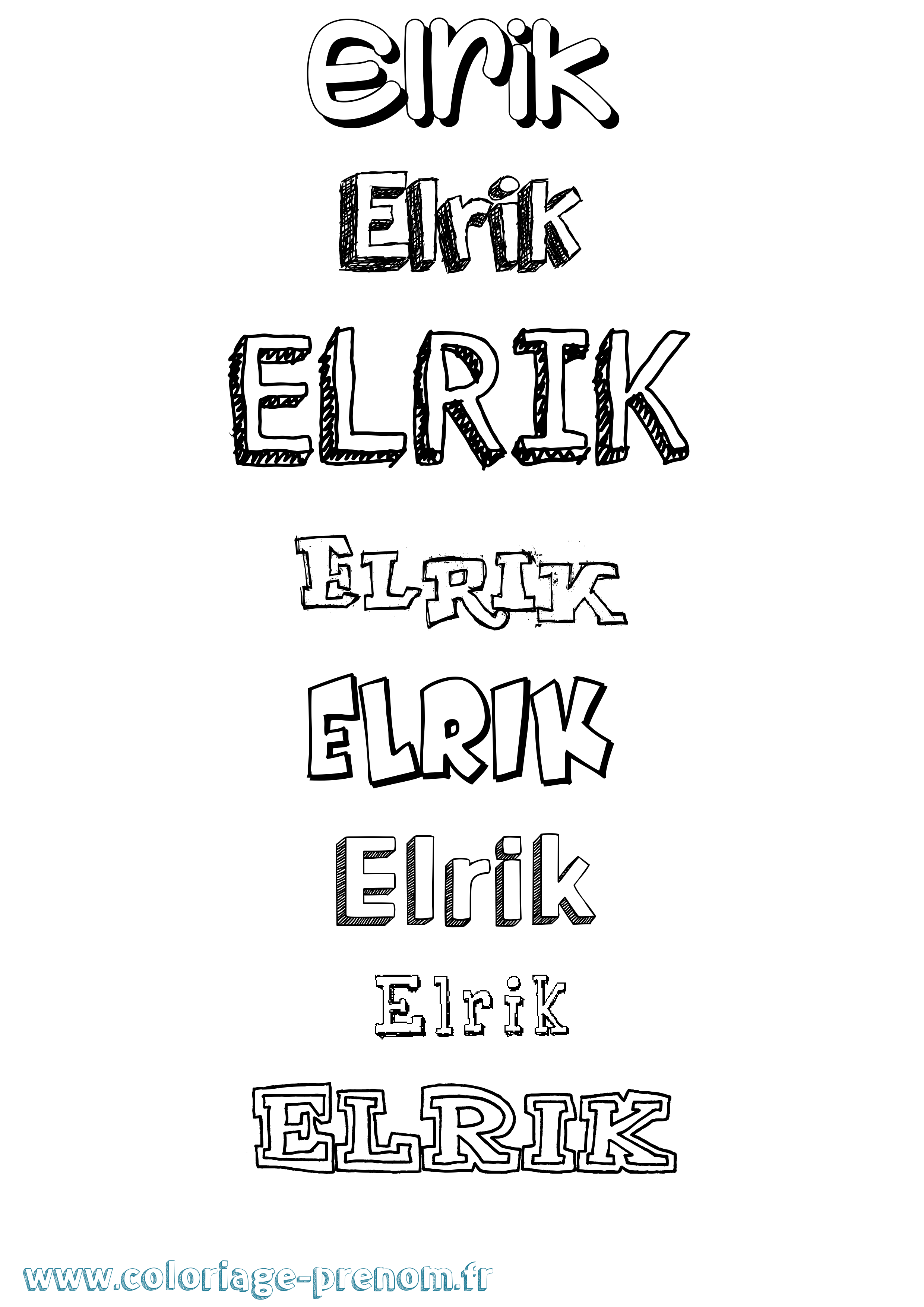 Coloriage prénom Elrik Dessiné