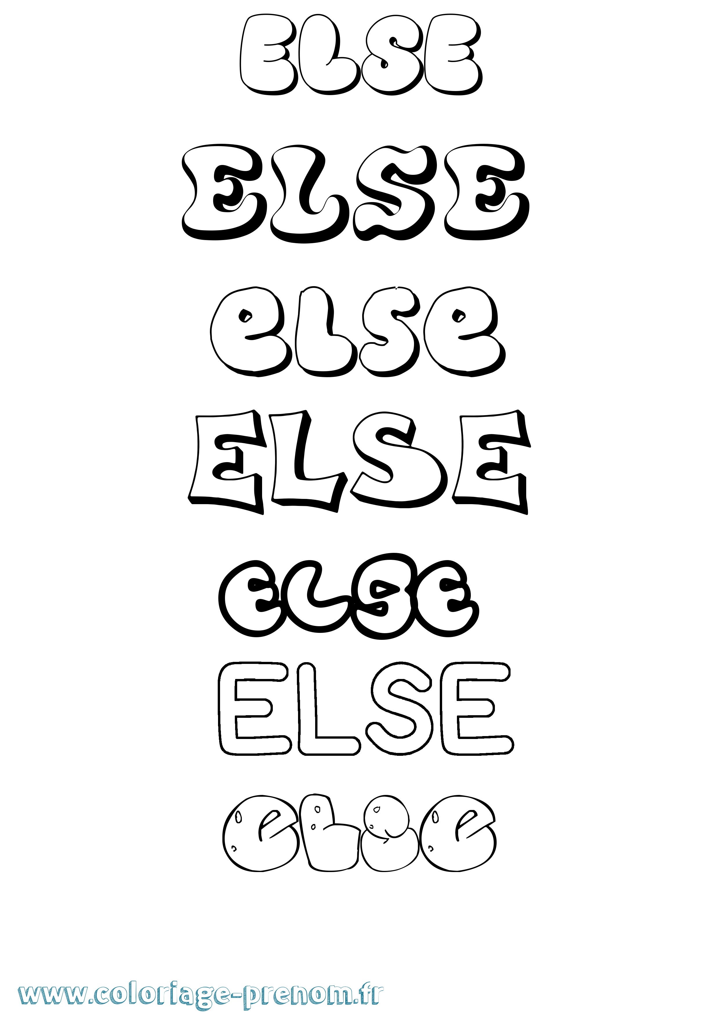 Coloriage Else Bubble Coloriage prénom Else Bubble