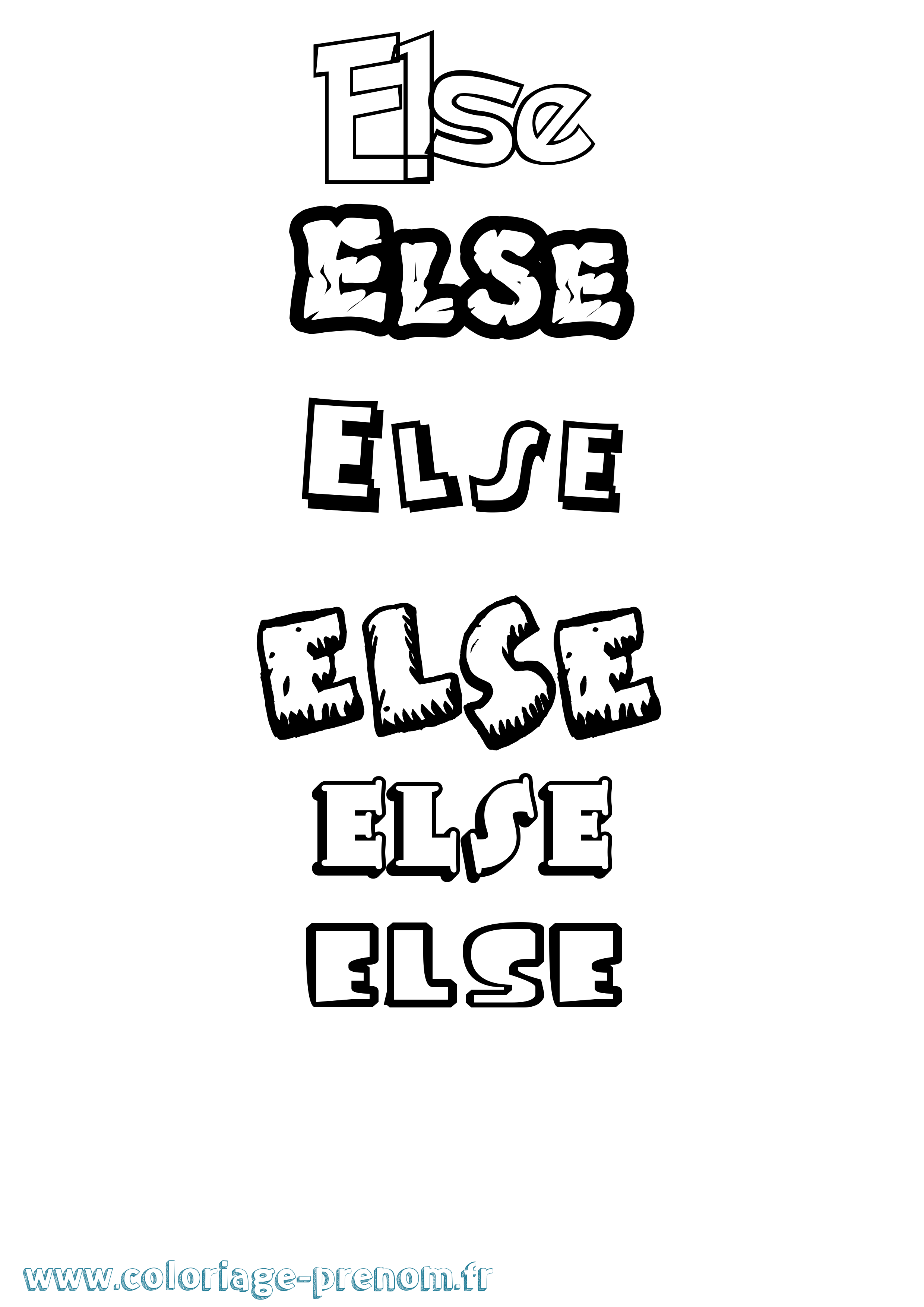 Coloriage Else Dessin Animé Coloriage prénom Else Dessin Animé