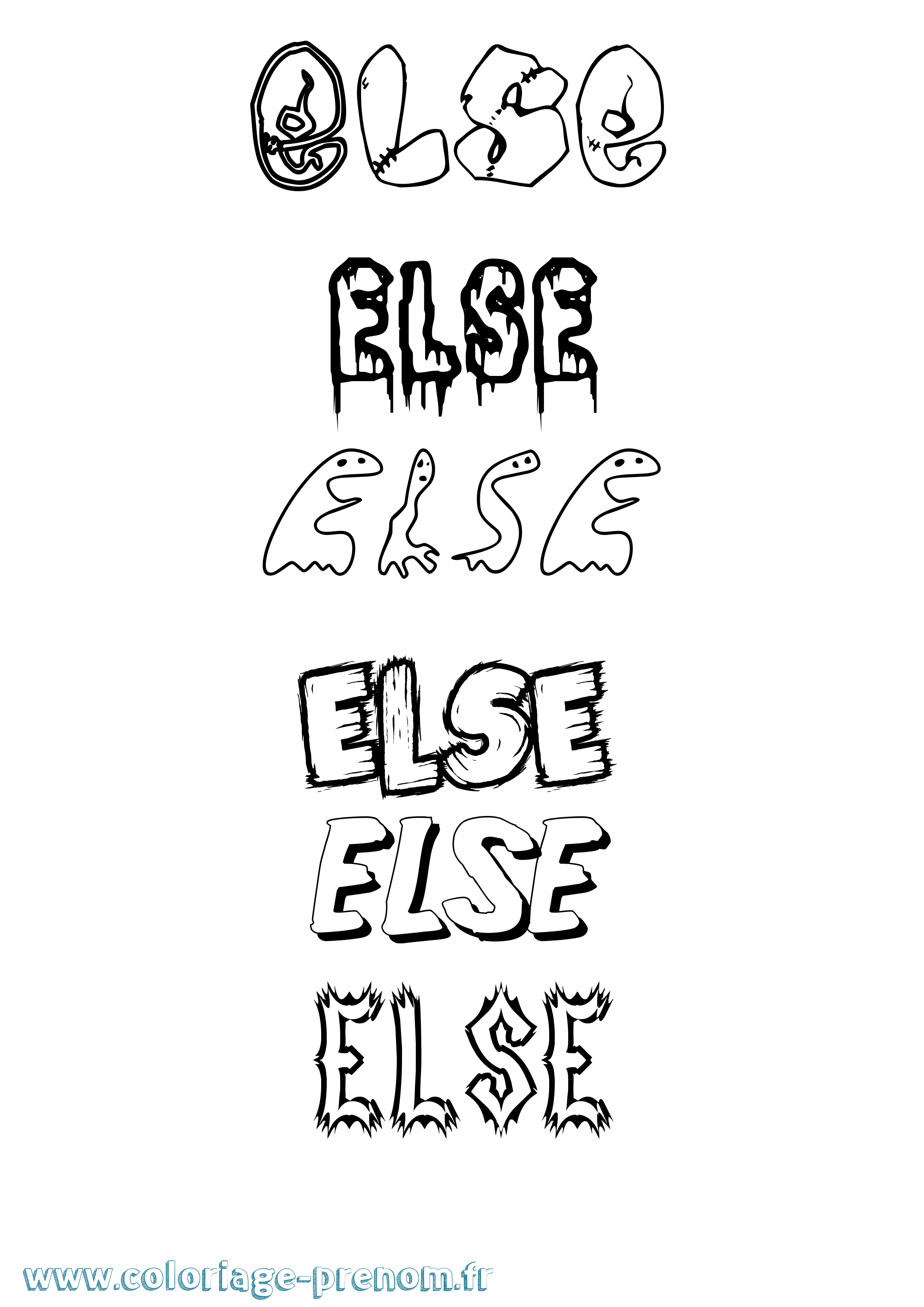 Coloriage Else Frisson Coloriage prénom Else Frisson