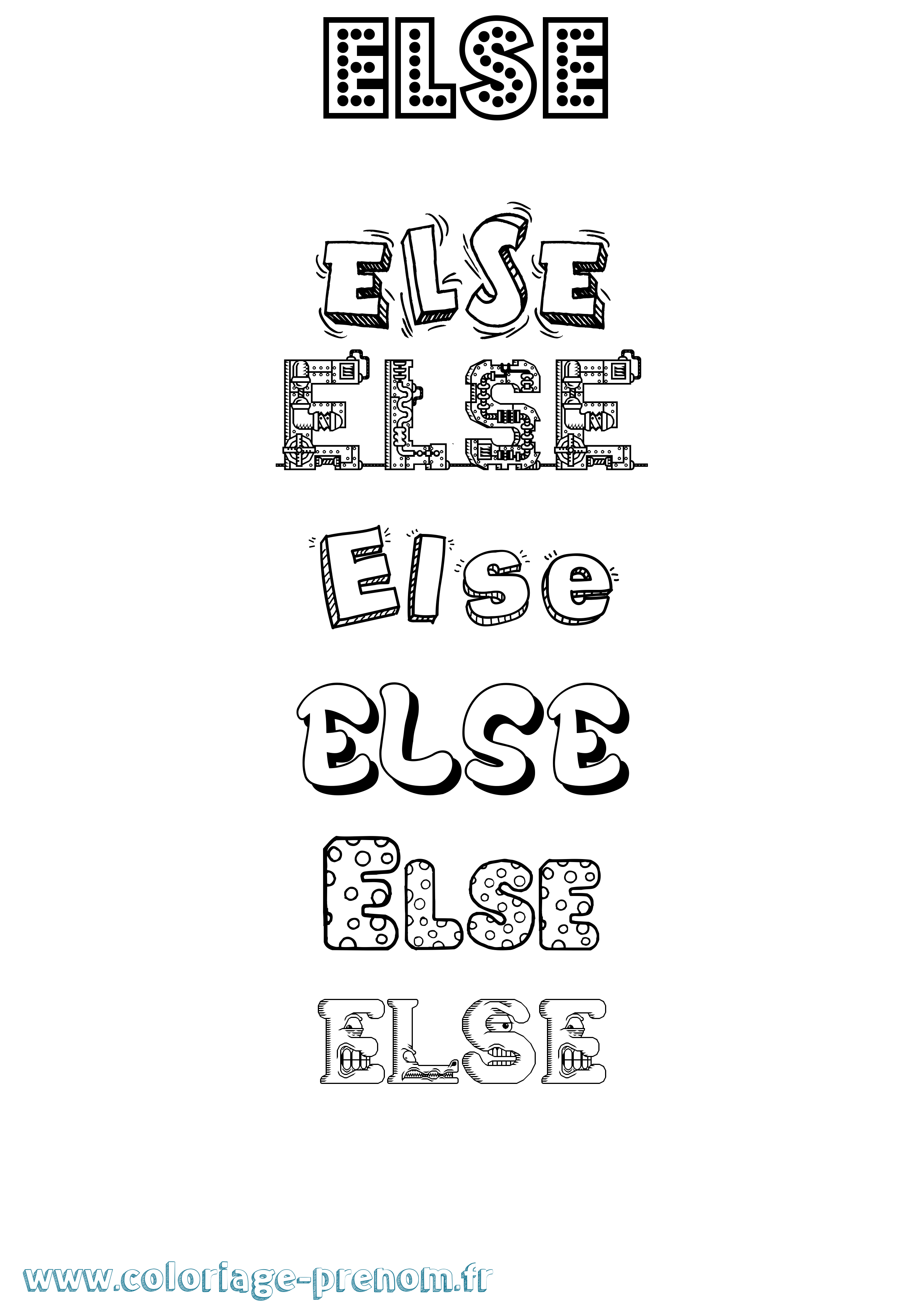 Coloriage Else Fun Coloriage prénom Else Fun