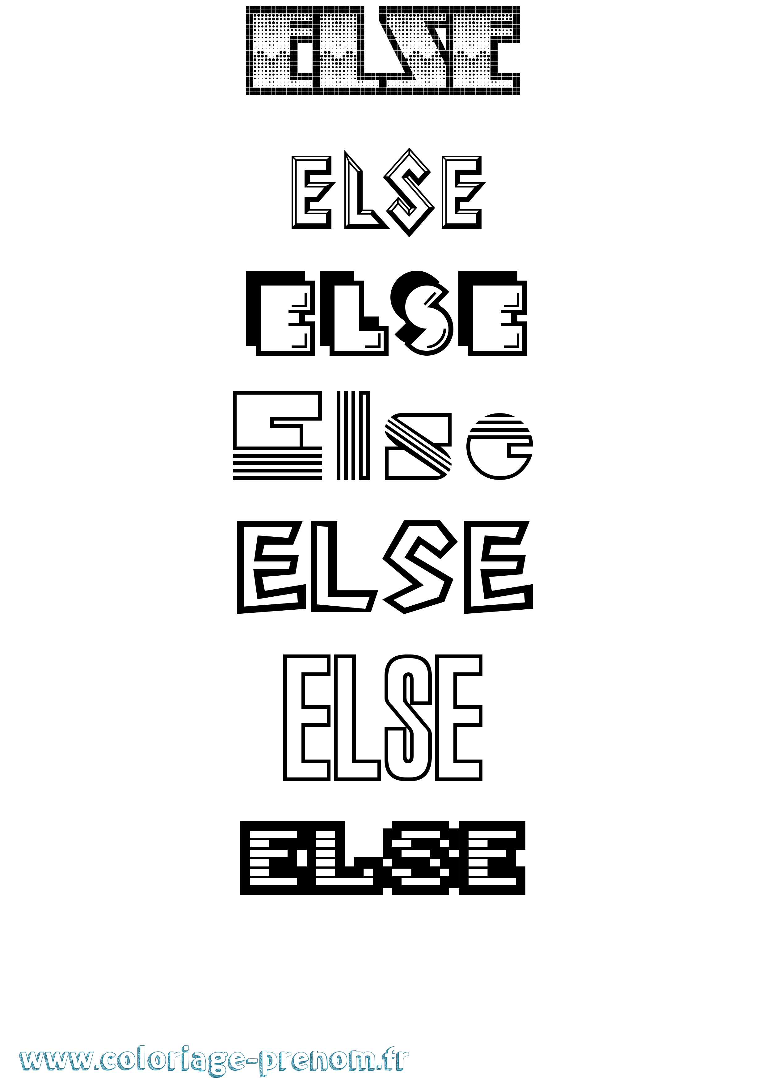 Coloriage Else Jeux Vidéos Coloriage prénom Else Jeux Vidéos